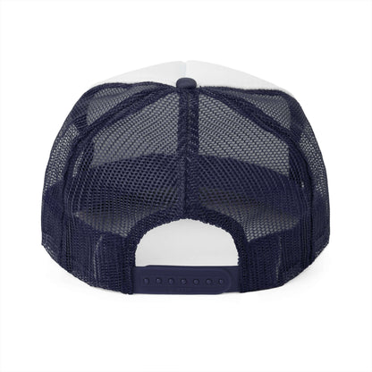 Back view of RC'nSONS Sunny Resort Trucker Cap with mesh panels and adjustable snap closure. Ideal for sunny days.