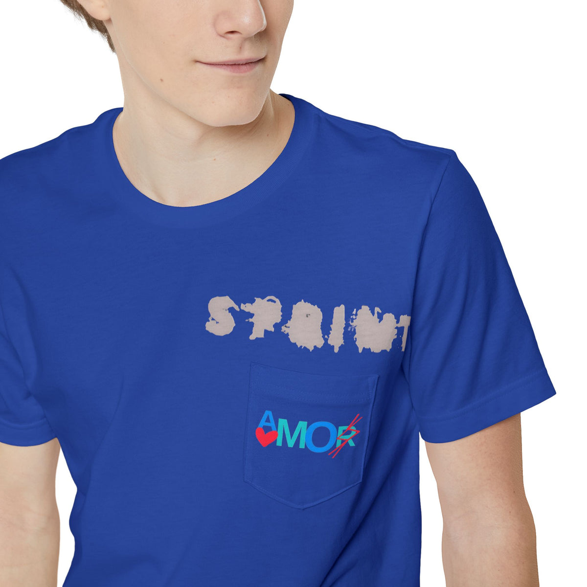 Unisex Pocket T-shirt - Sprint Amorx Design