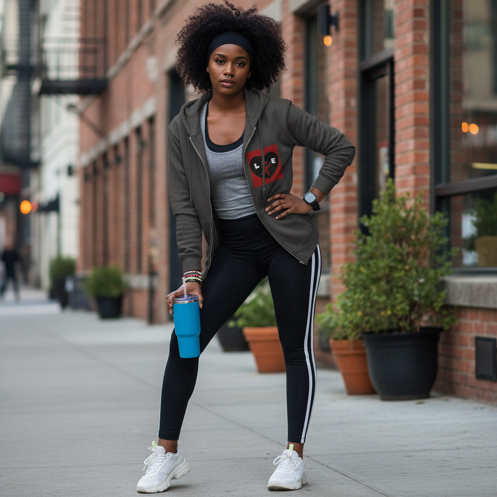 Heart Love Graphic Zip Hoodie, unisex Printify