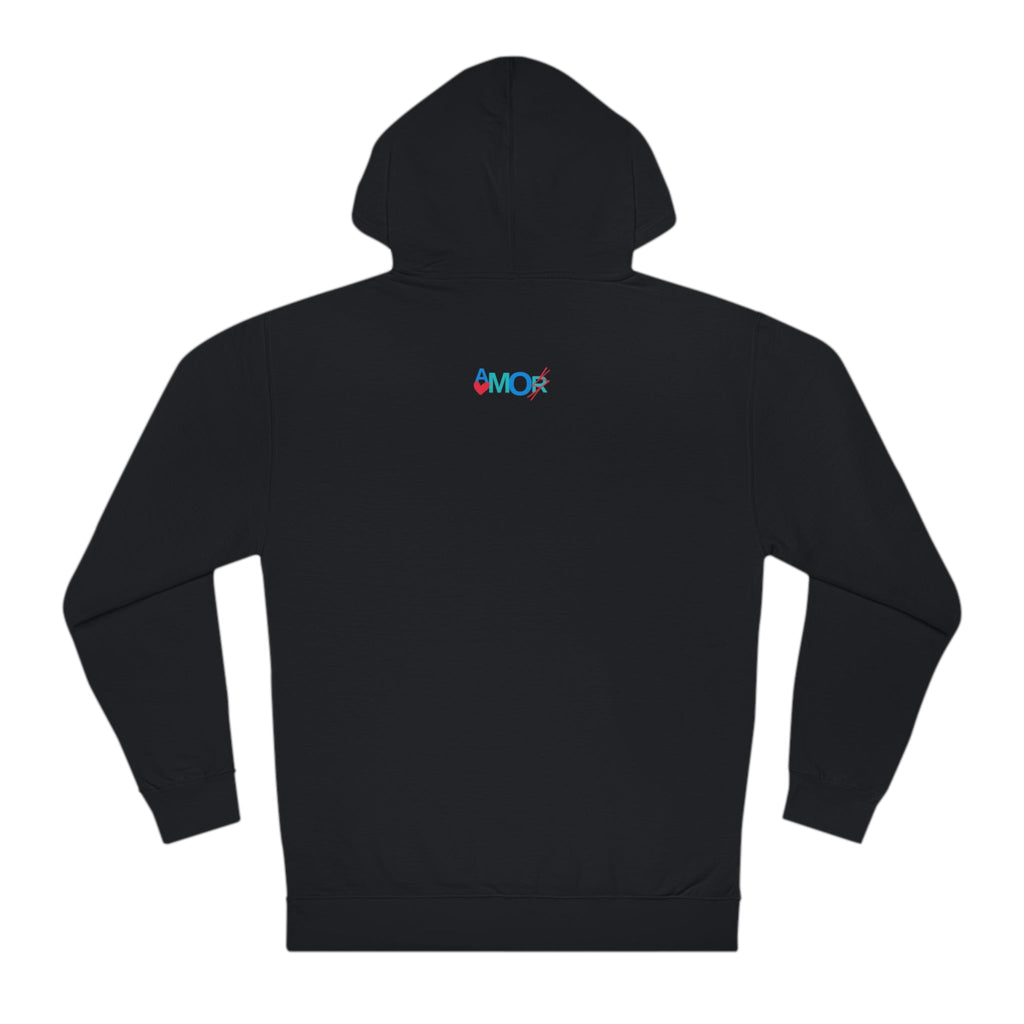AMORX Unisex Hooded Sweatshirt - Cool and Edgy Love Typography Design Printify