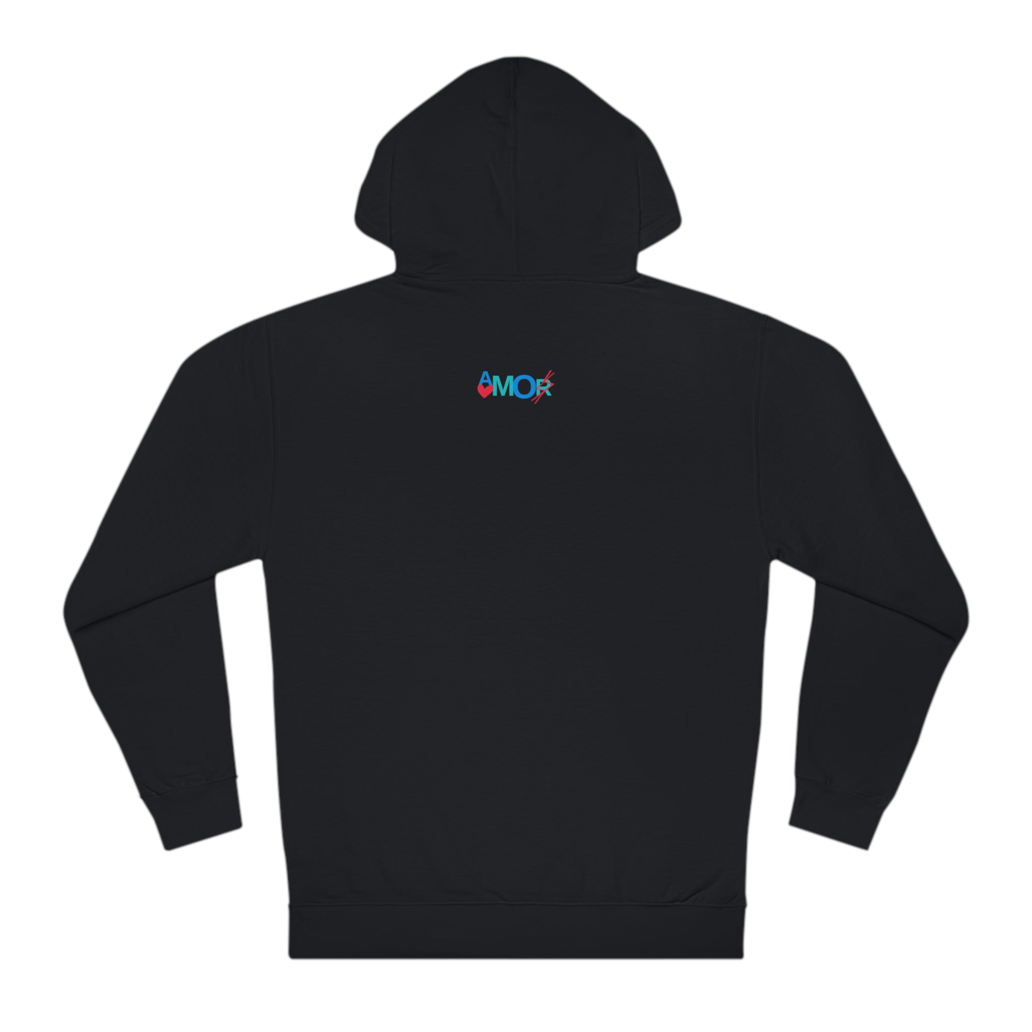 AMORX Unisex Hooded Sweatshirt - Cool and Edgy Love Typography Design Printify