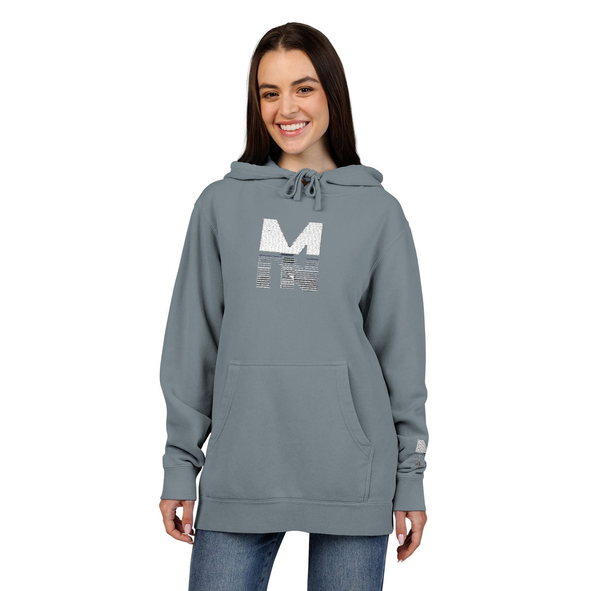 Pigment-Dyed Hoodie with Embroidery Unisex Printify