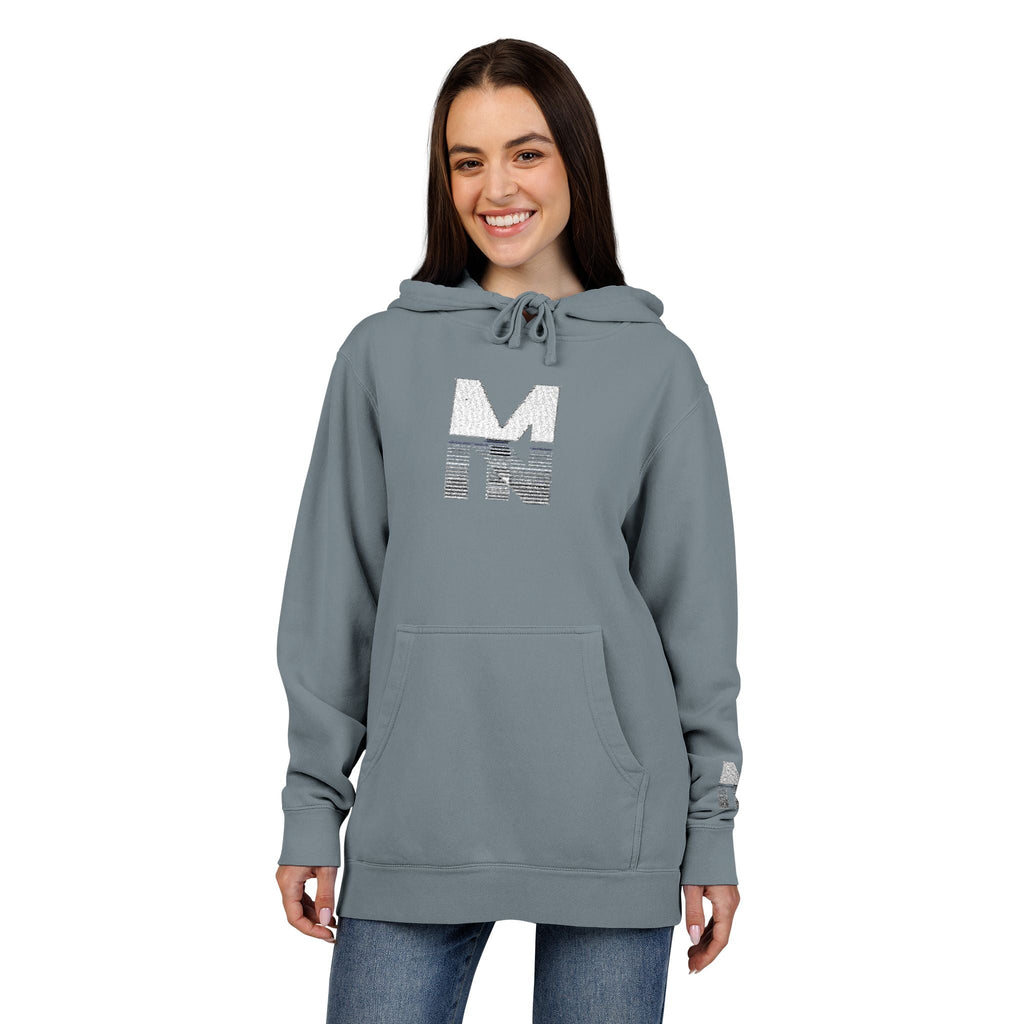 Pigment-Dyed Hoodie with Embroidery Unisex Printify