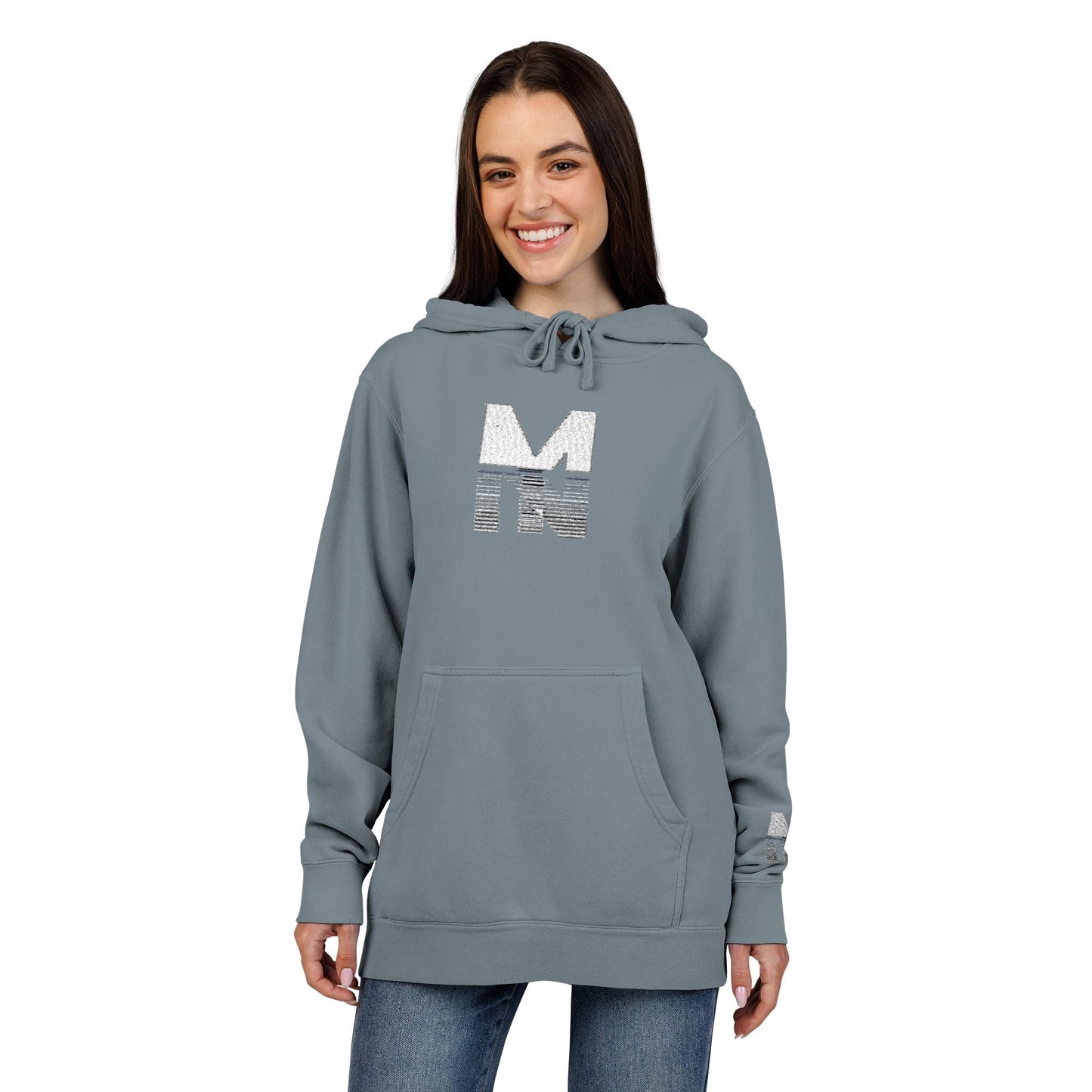 Pigment-Dyed Hoodie with Embroidery Unisex Printify