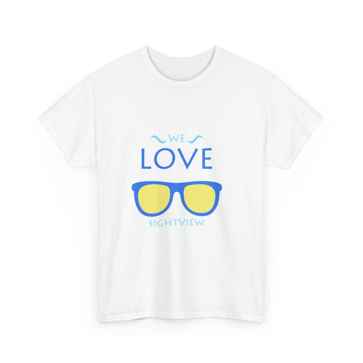 Unisex Heavy Cotton Tee - 'We Love Sightview' Sunglasses Design - Casual Summer Fashion