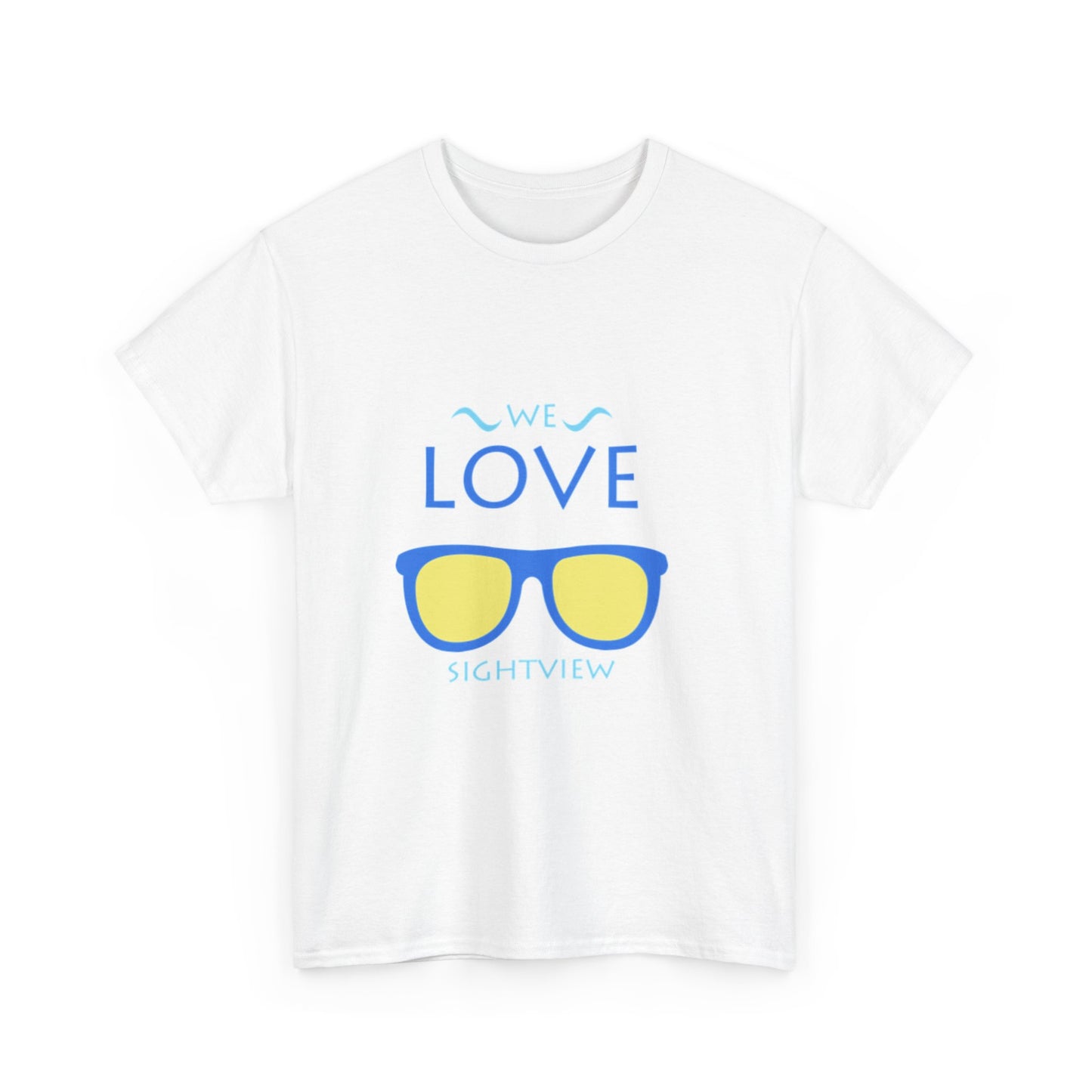 Unisex Heavy Cotton Tee - 'We Love Sightview' Sunglasses Design - Casual Summer Fashion