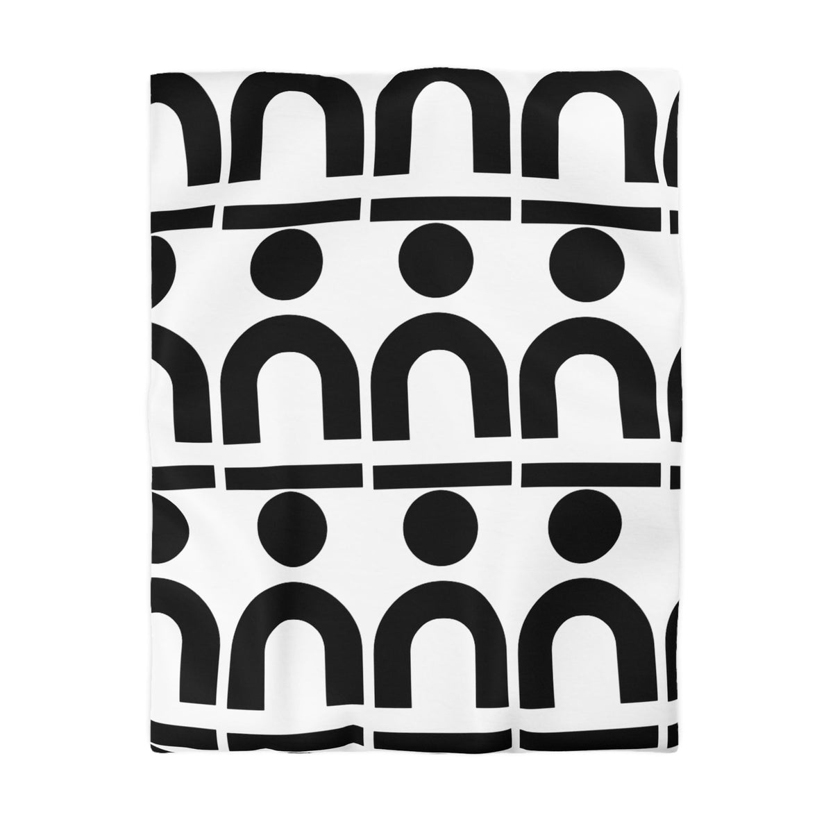 Modern Geometric Microfiber Duvet Cover, Minimalist Bedding, Home Decor, Contemporary Bedroom Accent, Gift for New Homeowners, Black [...] Printify