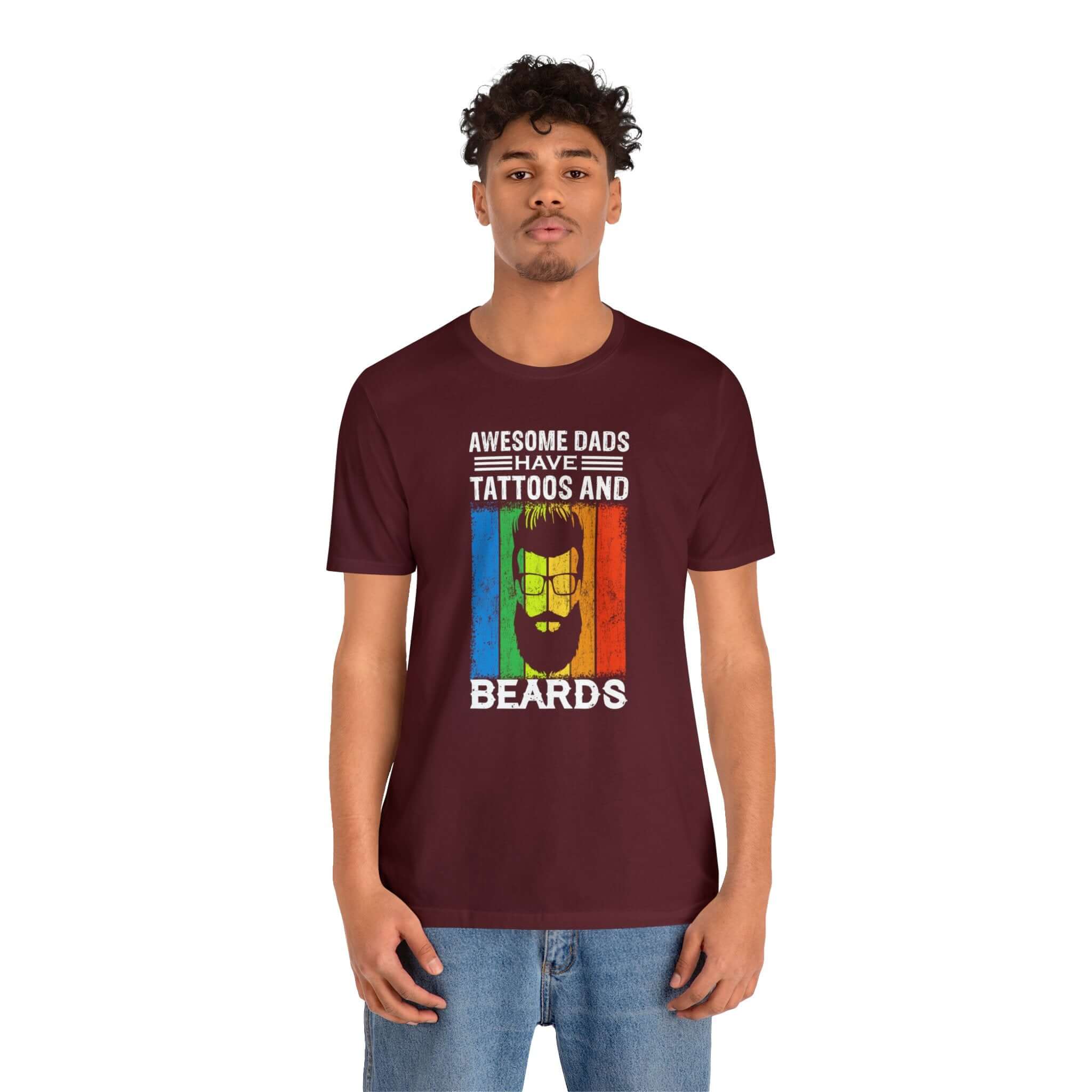 Awesome Dads Have Tattoos And Beards Unisex Tee - RC’nSONS
