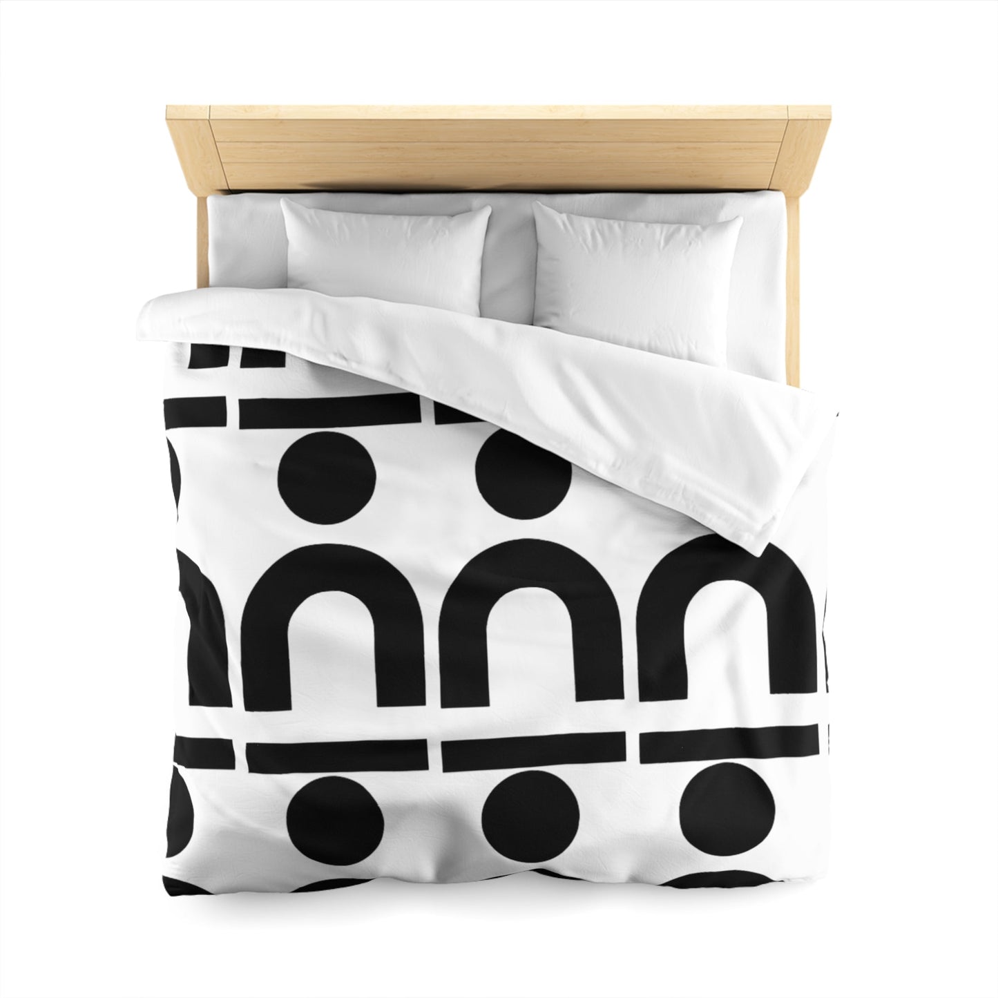 Modern Geometric Microfiber Duvet Cover, Minimalist Bedding, Home Decor, Contemporary Bedroom Accent, Gift for New Homeowners, Black [...] Printify