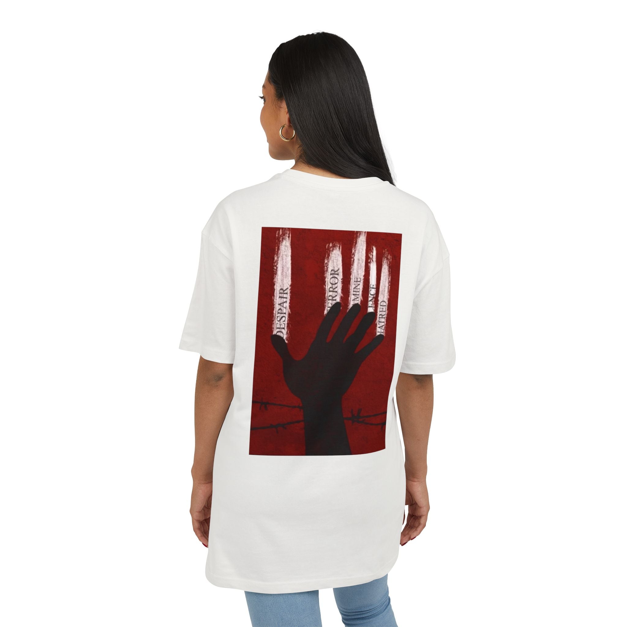 Bold Artistic Oversized Tee, Grunge Style Graphic Shirt, Unisex Urban Fashion, Statement Tee for Streetwear, Gift for Art Lovers Printify