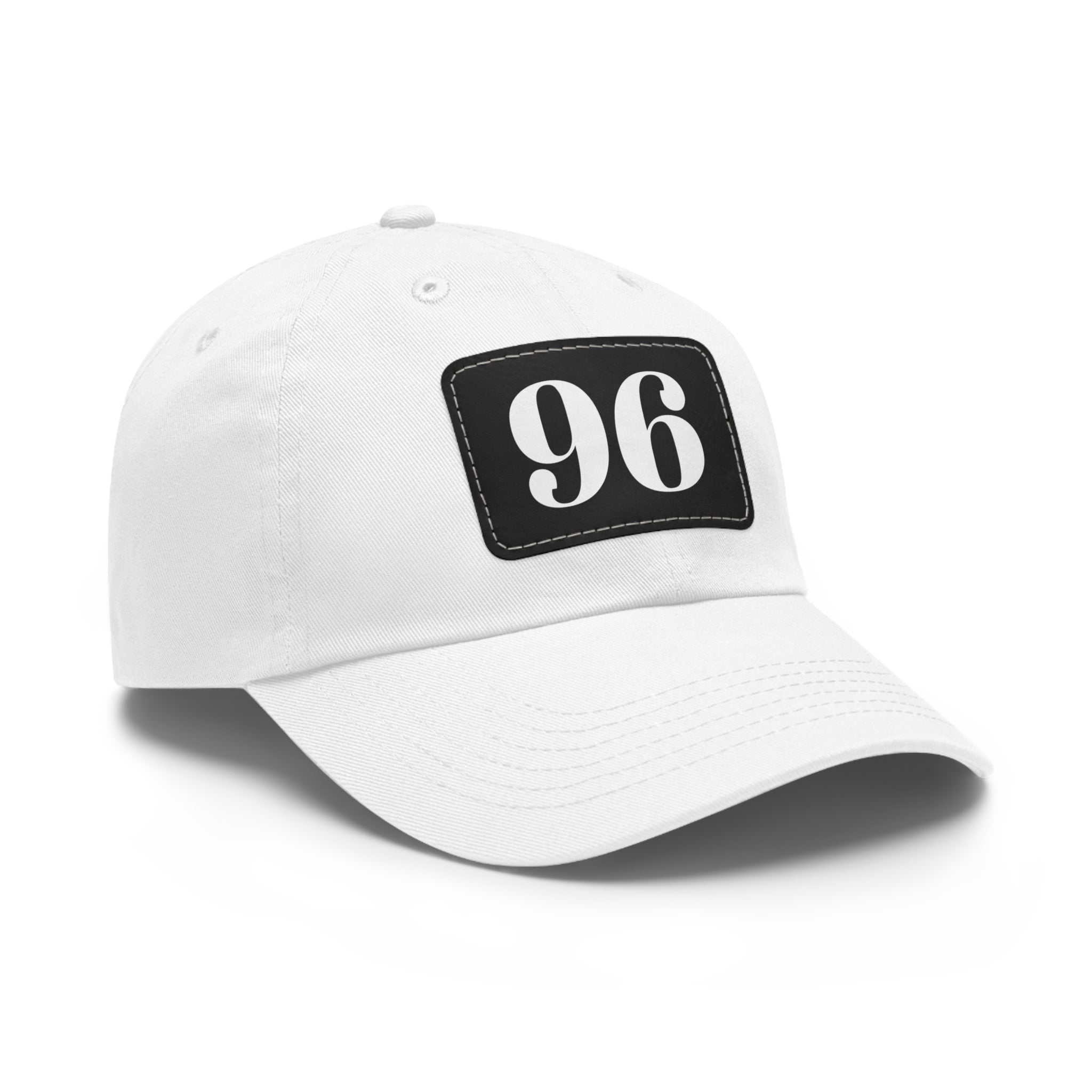 Dad Hat 96 Baseball Leather Patch Rectangle Design