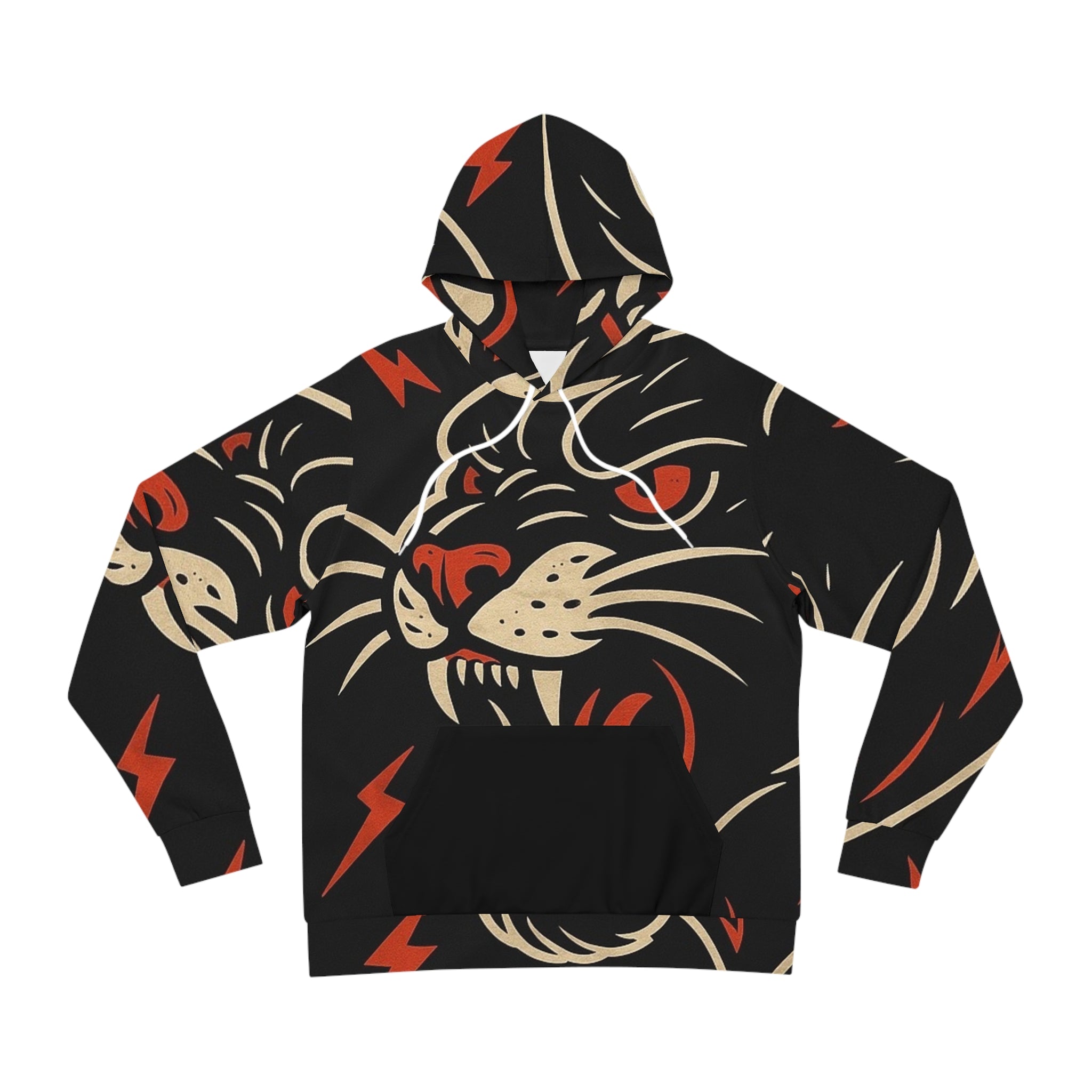 Bold Panther Graphic Hoodie, Fierce Fashion Sweatshirt, Unique AOP Apparel, Street Style Gift, Cool Layer for Every Occasion Printify
