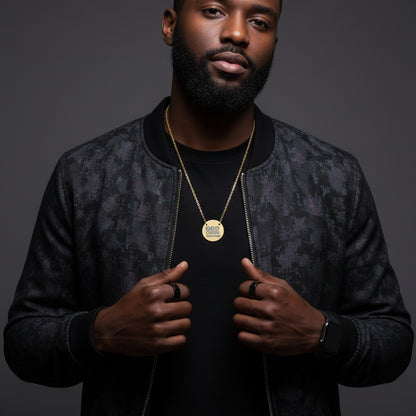 Engraved Circle Necklace - God Over Creation, Faith Jewelry, Inspirational Gift, Religious Necklace, Christian Accessory, Personalized Gift Printify