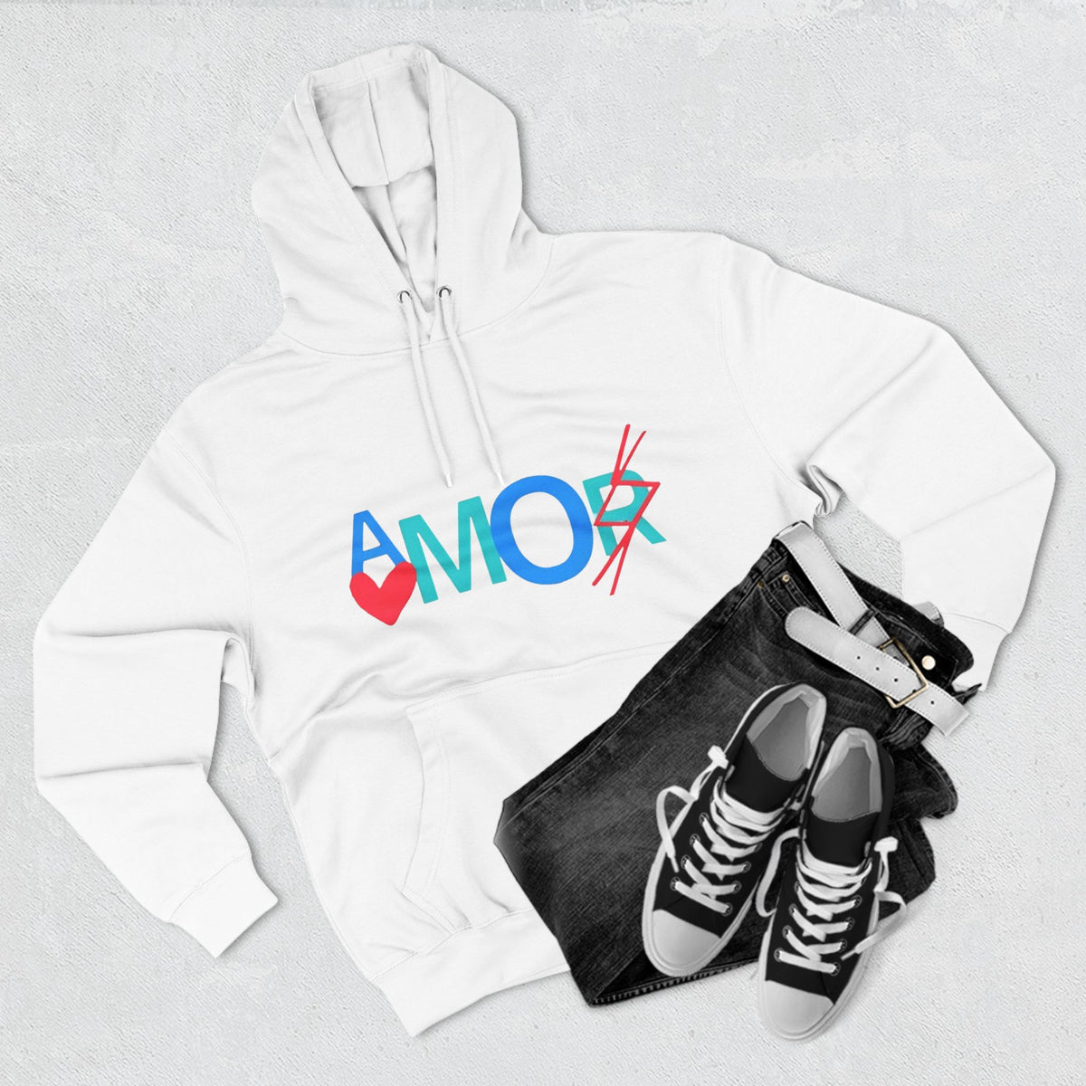 Amor Three-Panel Fleece Hoodie