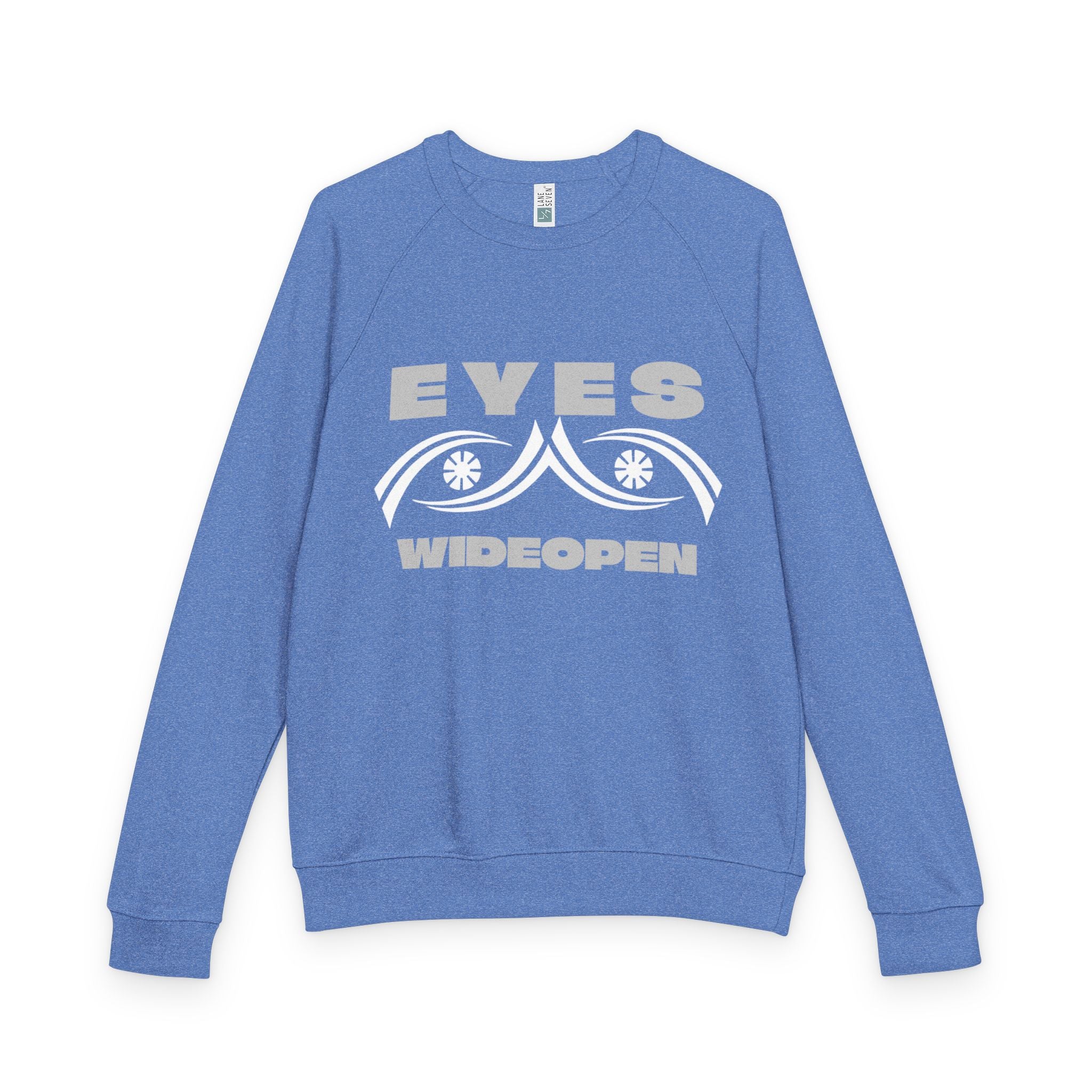 Eyes Wide Open Unisex French Terry Crewneck Sweatshirt, Cozy Casual Clothing, Gift for Friends, Relaxed Fit Sweater, Cool Graphic Design Printify
