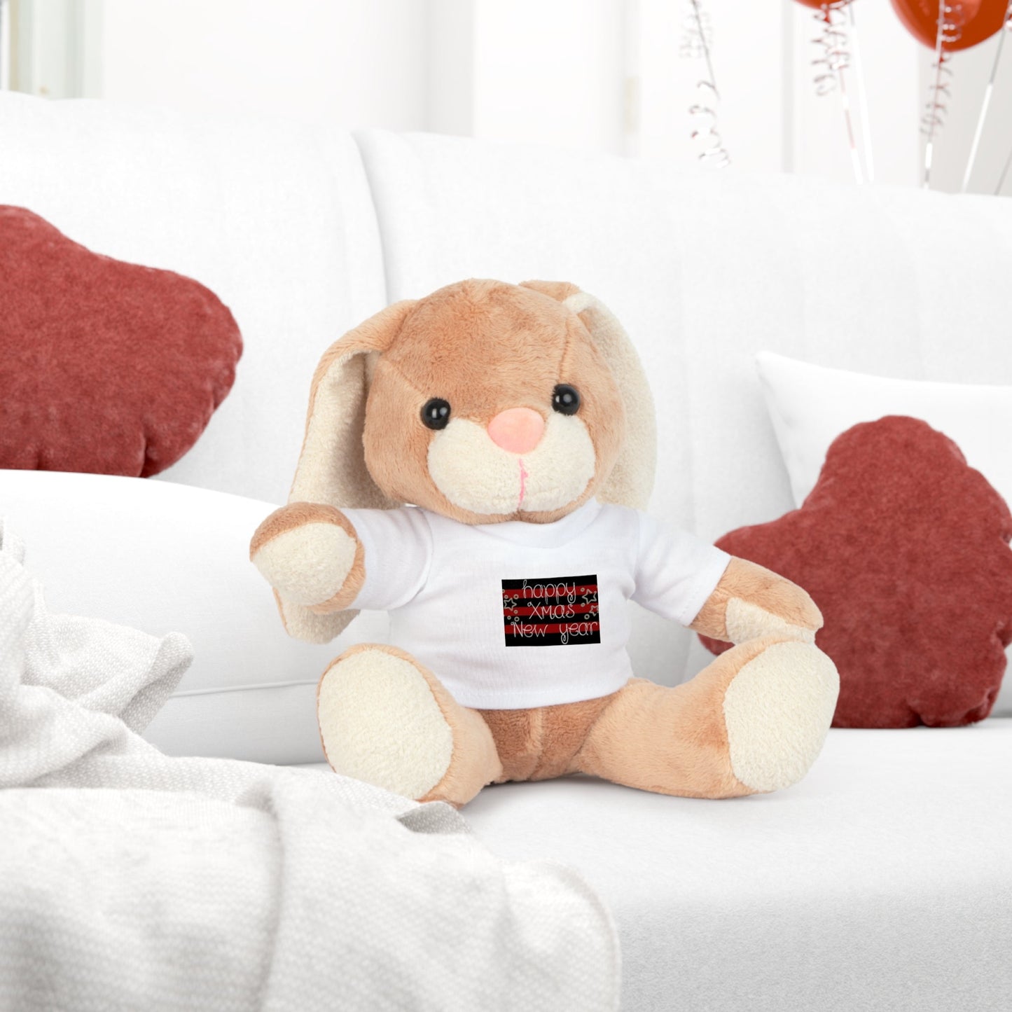 New Year Plush Toy with T-Shirt,Cute Stuffed Animal Printify