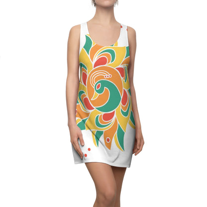 Vibrant Floral Racerback Dress, Summer Dress, Boho Style Dress, Beachwear, Festival Outfit, Casual Day Dress Printify