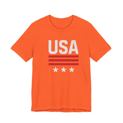 Patriotic USA Tee, Unisex Short Sleeve T-Shirt, July 4th Celebration Shirt, American Pride Apparel, Casual Summer Wear, Gift for Patriot