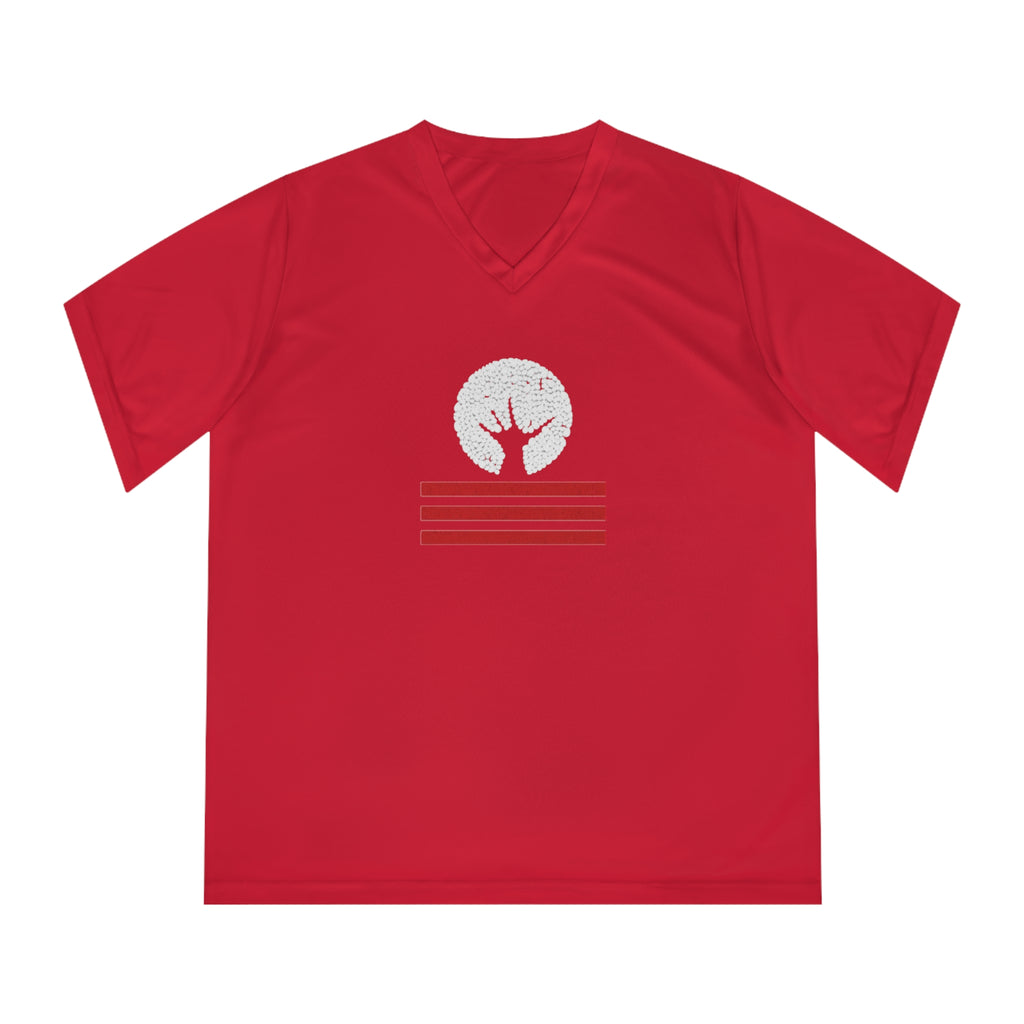 Women's Performance V-Neck T-Shirt with Unique Graphic Design, Sports Tee, Workout Top, Casual Athletic Wear, Gift for Active Lifestyle