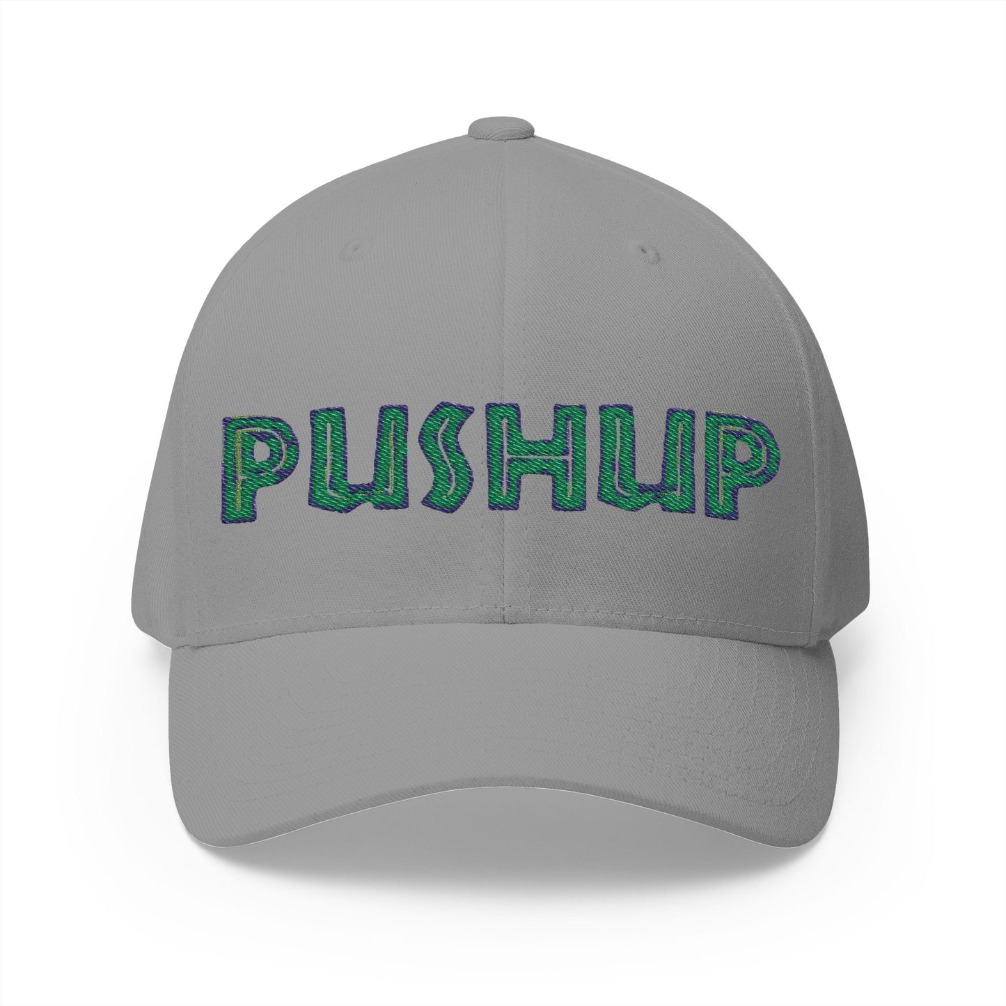 Motivational Embroidered Cap - 'PUSHUP' Structured Hat