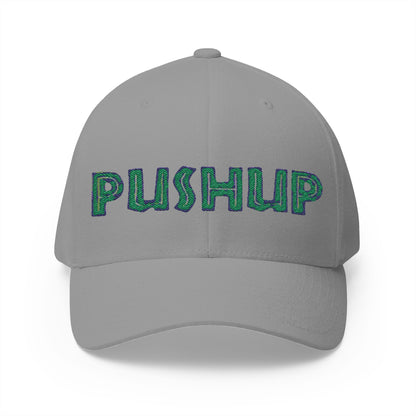 Motivational Embroidered Cap - 'PUSHUP' Structured Hat