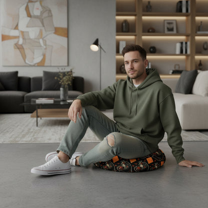 Meditation Floor Pillow, Round Pillow for Zen Comfort, Yoga Mat Accessory, Cozy Home Decor, Dog Bed Alternative Printify