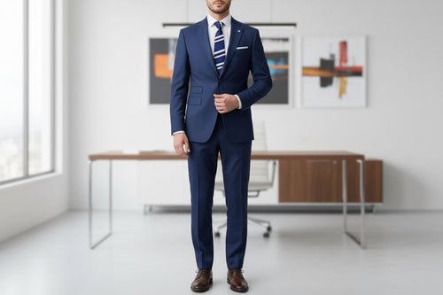 Necktie Navy Striped R-Design