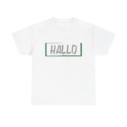 Funny "HALLO" Unisex Heavy Cotton Tee for Casual Wear