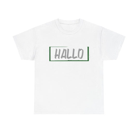 Funny "HALLO" Unisex Heavy Cotton Tee for Casual Wear