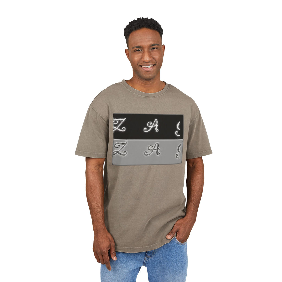 Oversize Tee - Zagzag Acid Washed Design