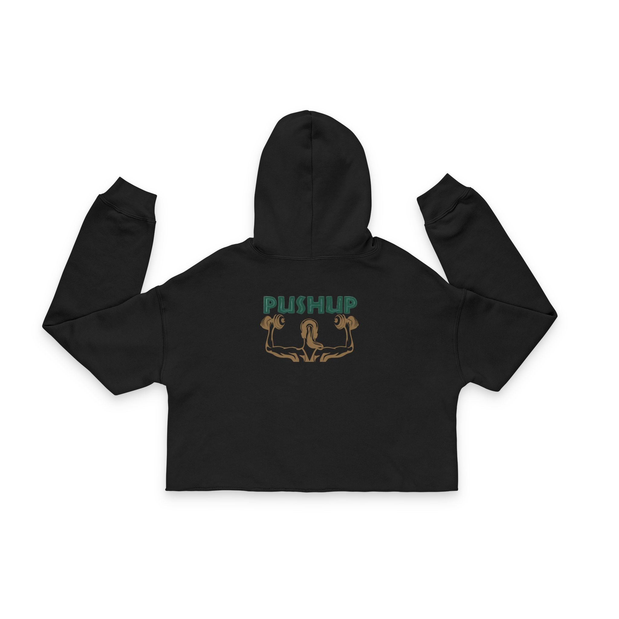 Women's Cropped Hoodie - 'Pushup' Motivational Fitness Style