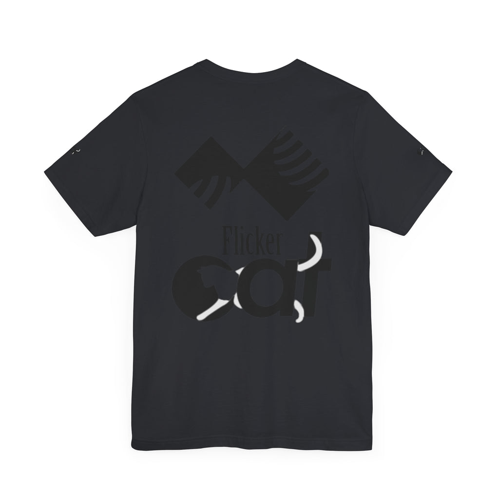 Flicker Cat Graphic Tee - Unisex Jersey Short Sleeve T-Shirt for Cat Lovers