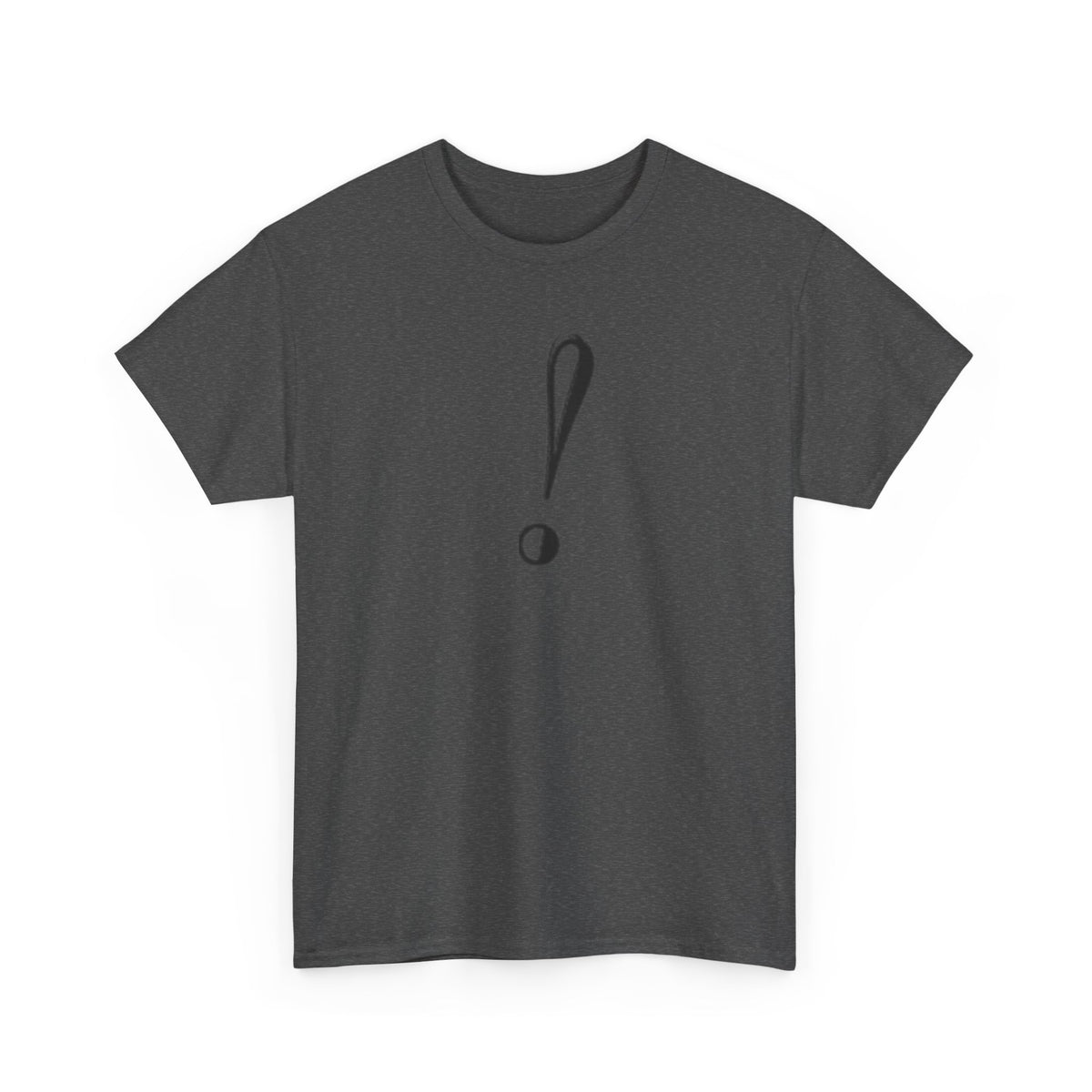 Unisex Heavy Cotton Tee with Bold Exclamation Mark Design - Casual Statement Shirt