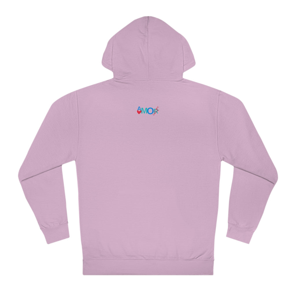 AMORX Unisex Hooded Sweatshirt - Cool and Edgy Love Typography Design Printify