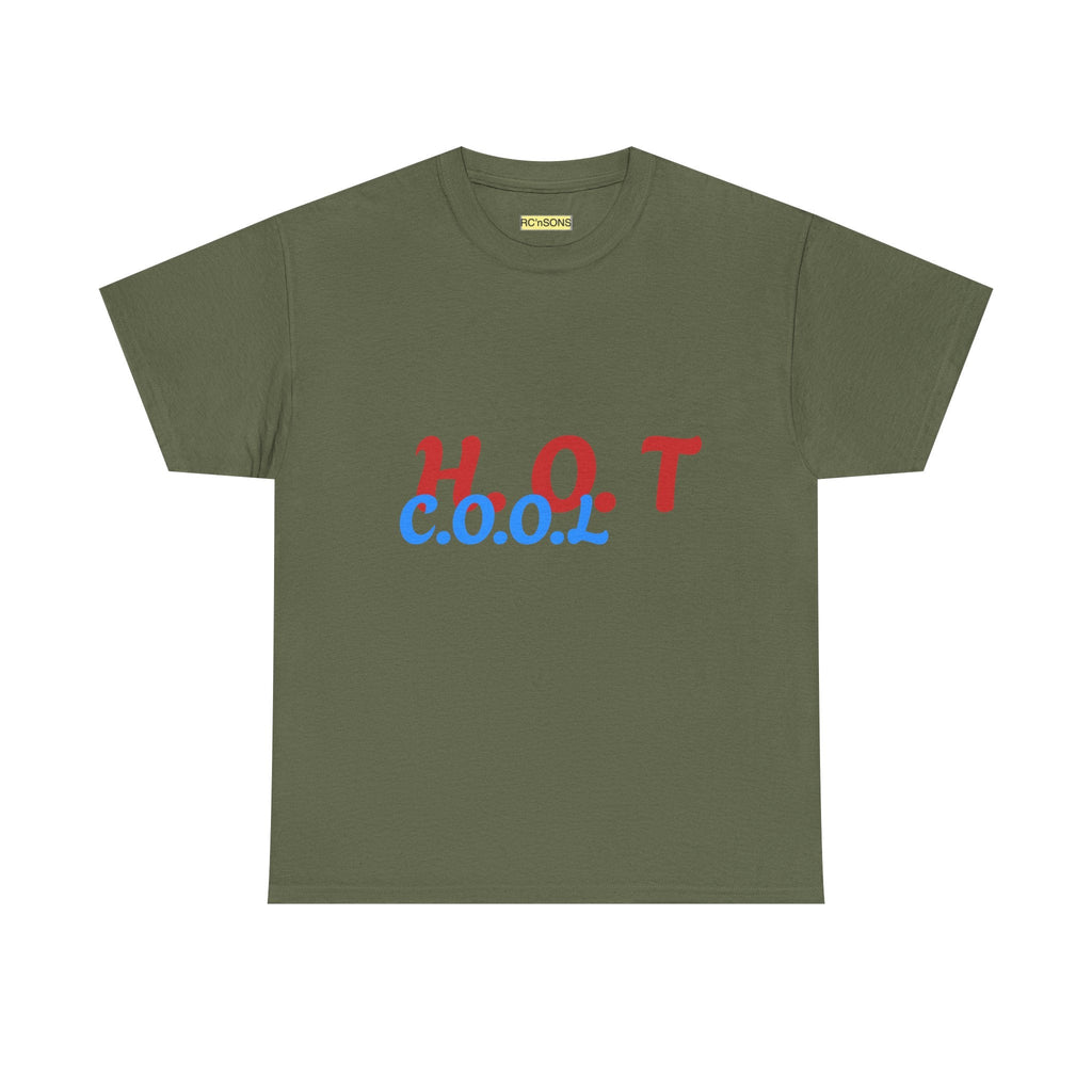 Cool & Trendy Unisex Heavy Cotton Tee - H.O.T. C.O.O.L. Graphic Shirt, Casual Wear, Gift for Friends, Summer Style, Streetwear Printify