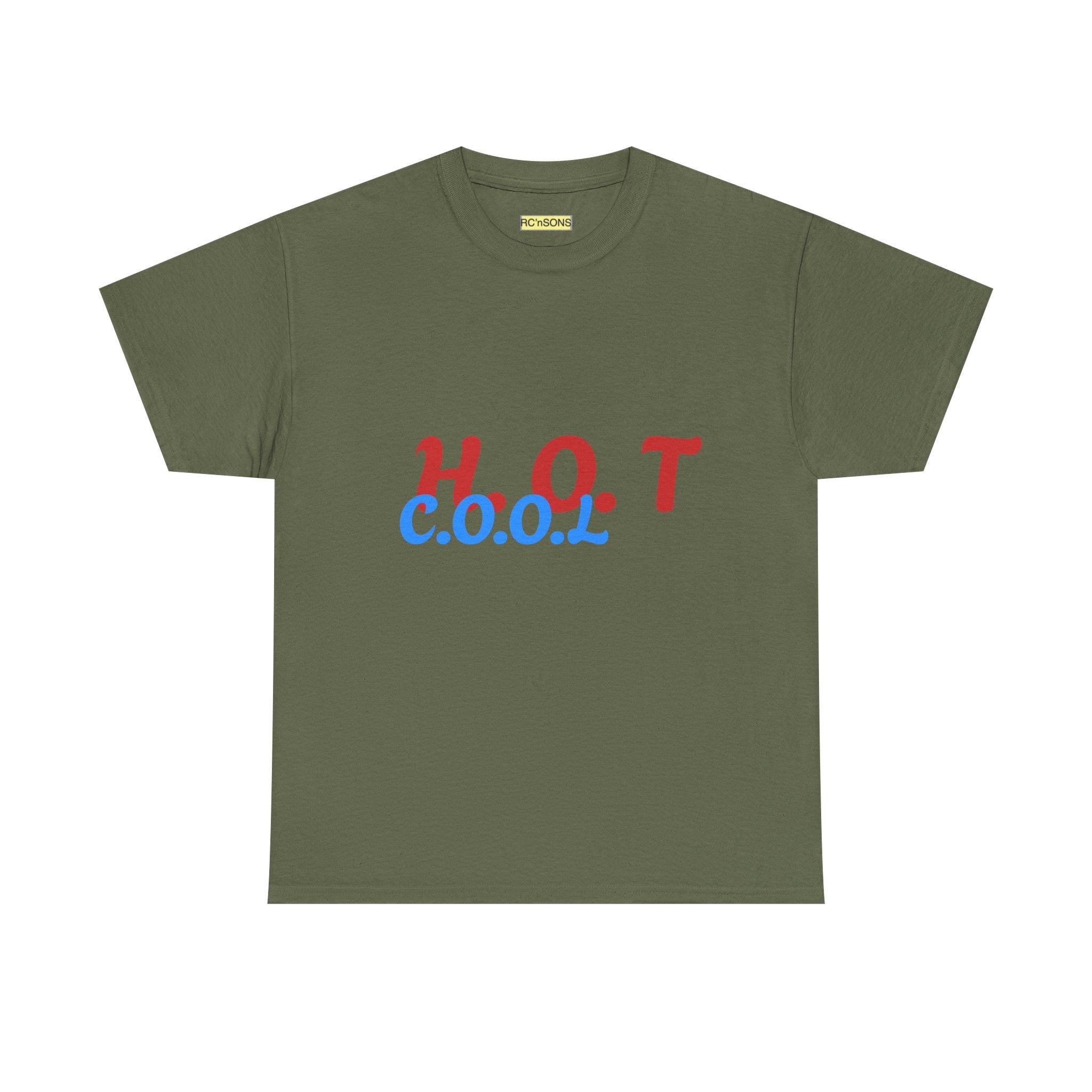 Cool & Trendy Unisex Heavy Cotton Tee - H.O.T. C.O.O.L. Graphic Shirt, Casual Wear, Gift for Friends, Summer Style, Streetwear Printify