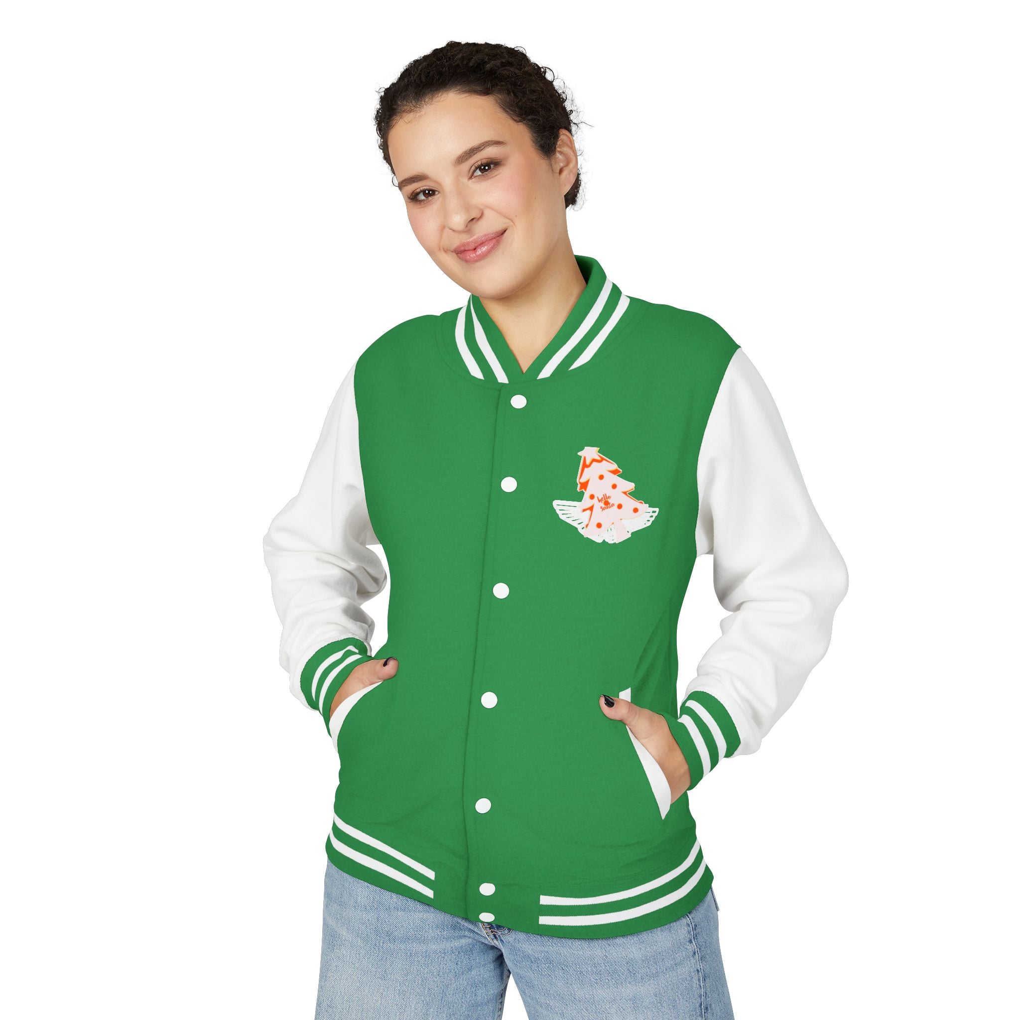 Letterman Jacket - 'hello santa' Design Printify