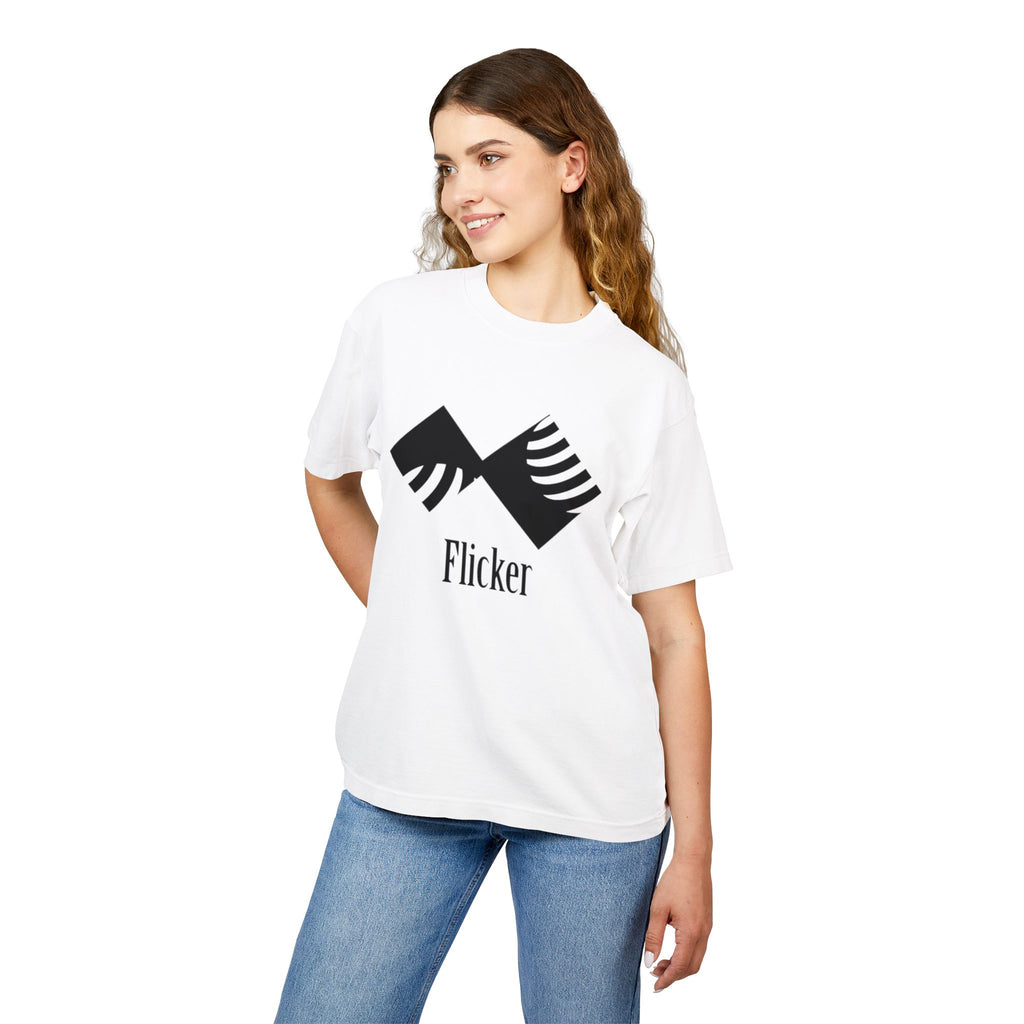 Unisex Urban Heavy Tee - Modern Graphic Design "Flicker" for Streetwear Enthusiasts