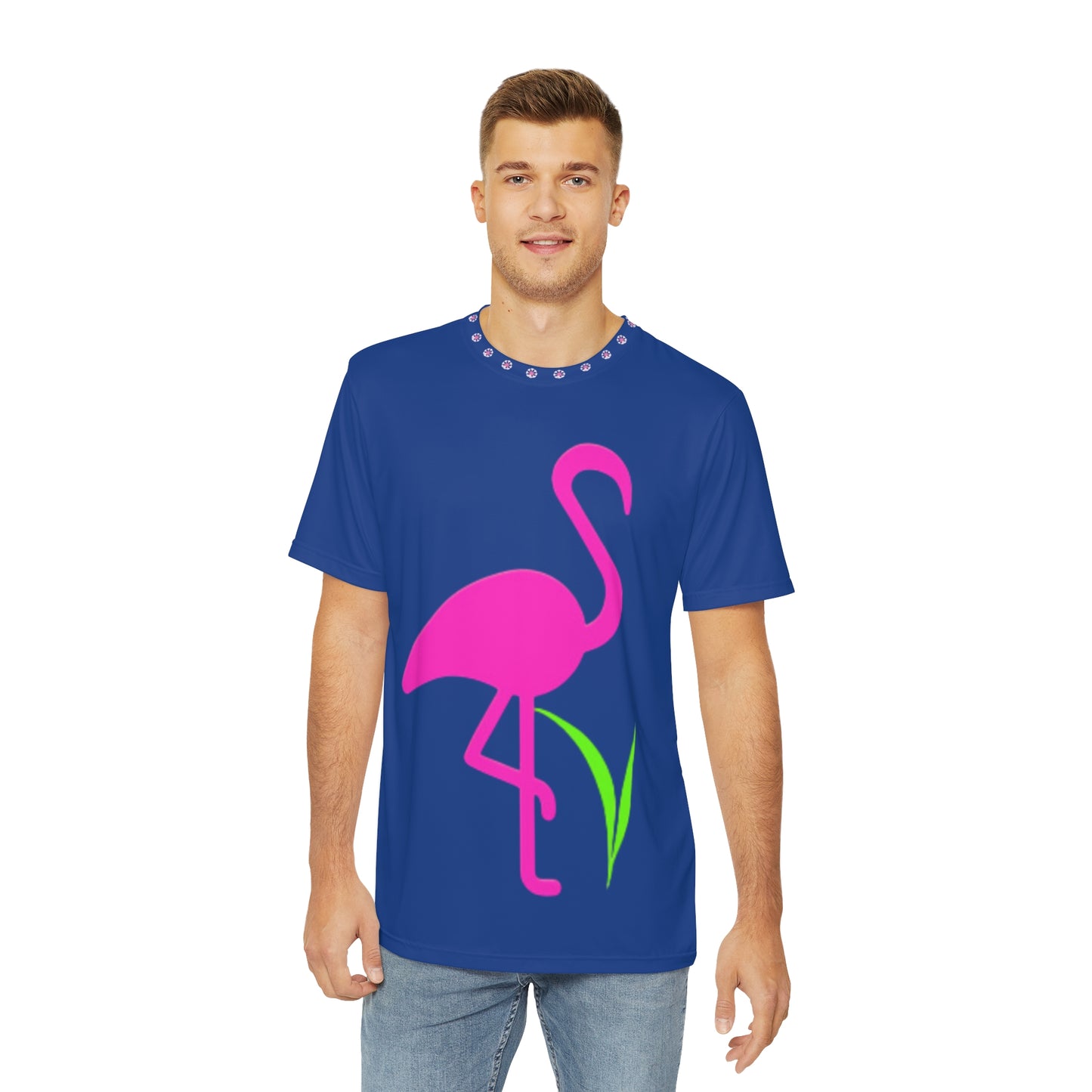 Polyester Tee - Universal Flamingo Print