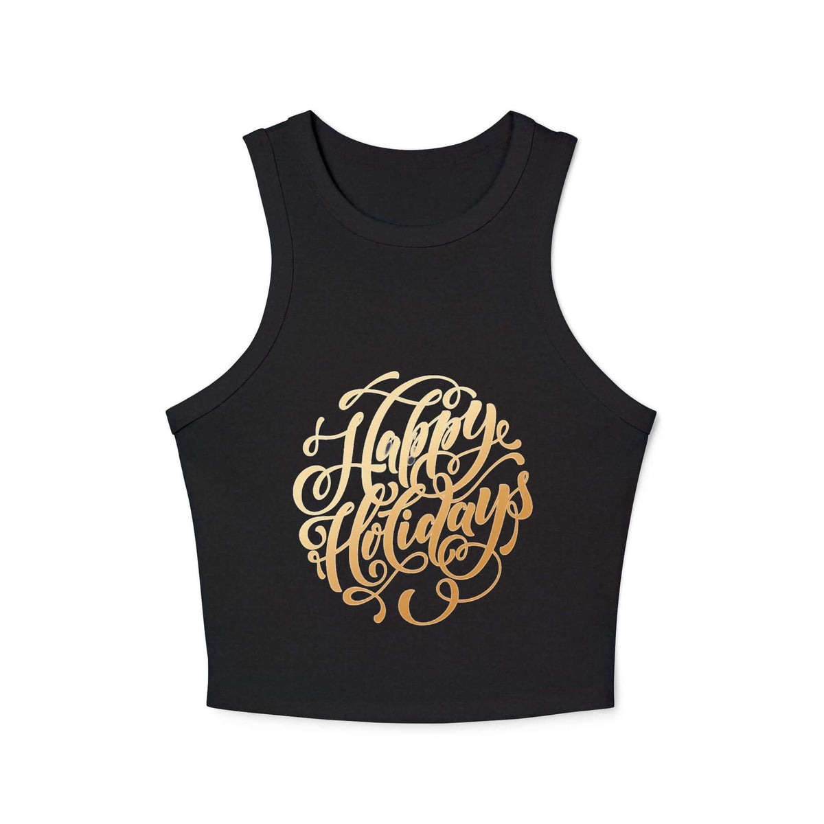 Tank Top Happy Holiday Women's Micro Rib Racer