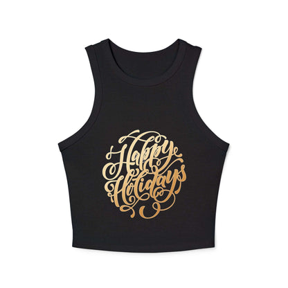 Tank Top Happy Holiday Women's Micro Rib Racer