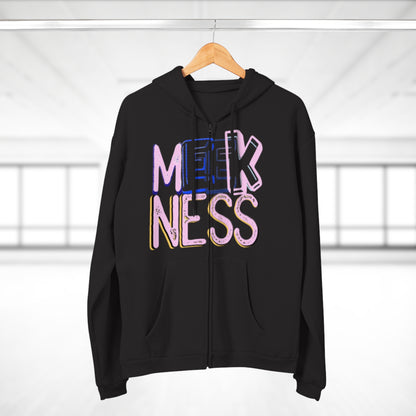 Meekness Unisex Hooded Zip Sweatshirt - Stylish Graphic Zip Hoodie for Everyday Comfort