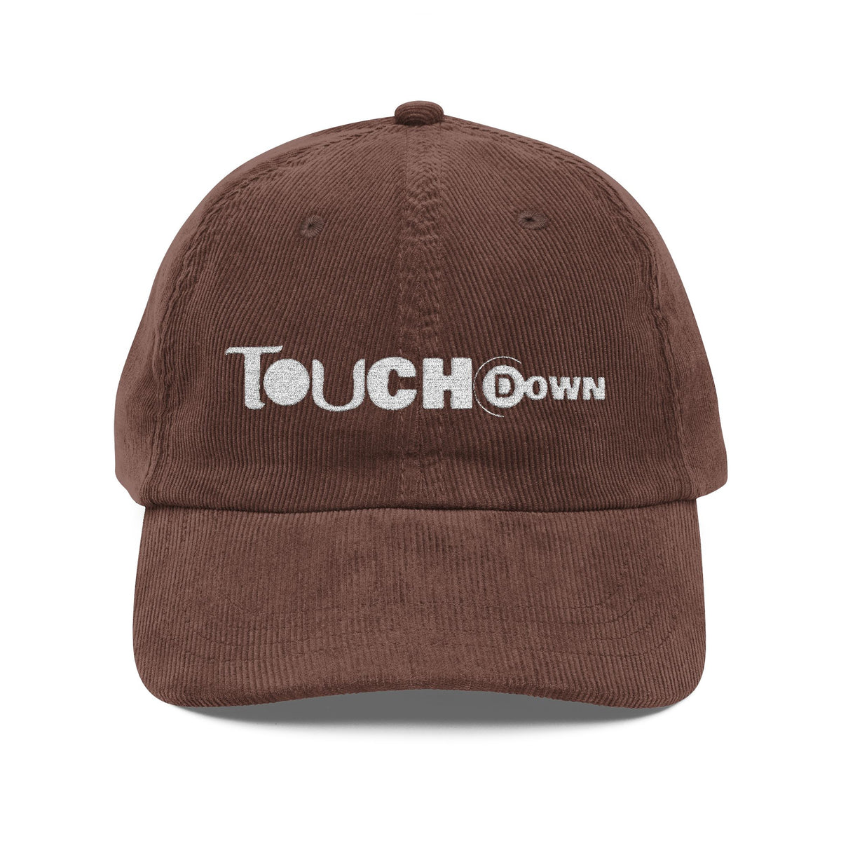 Touchdown Corduroy Cap, Embroidered Sports Hat, Casual Look, Gift for Sports Lovers, Year-round Accessory, Unisex Style