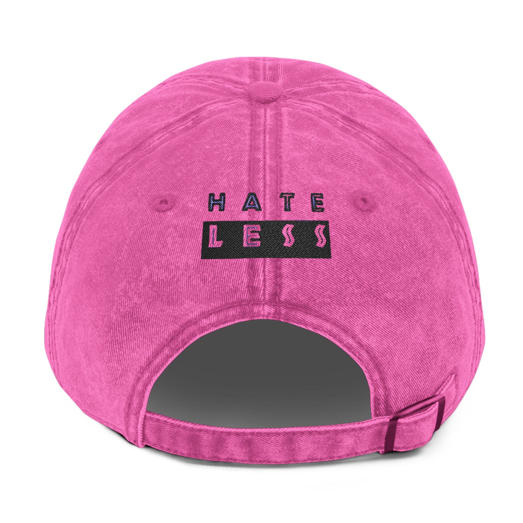 Vintage Embroidered Cap - 'HATE LESS' Righteous Apparel for Positive Vibes Printify