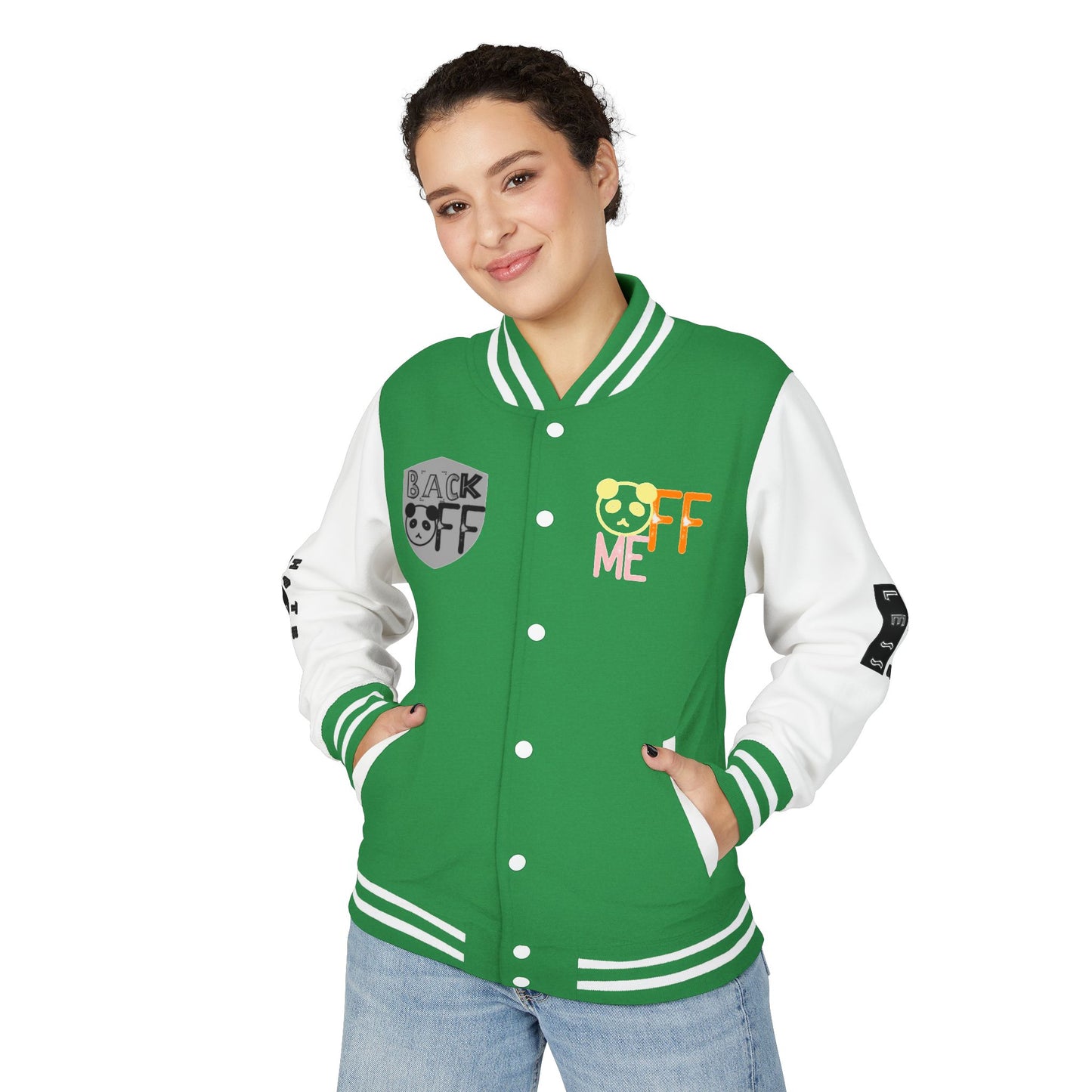Unisex Heavyweight Letterman Jacket - Fun Panda Graphic Design