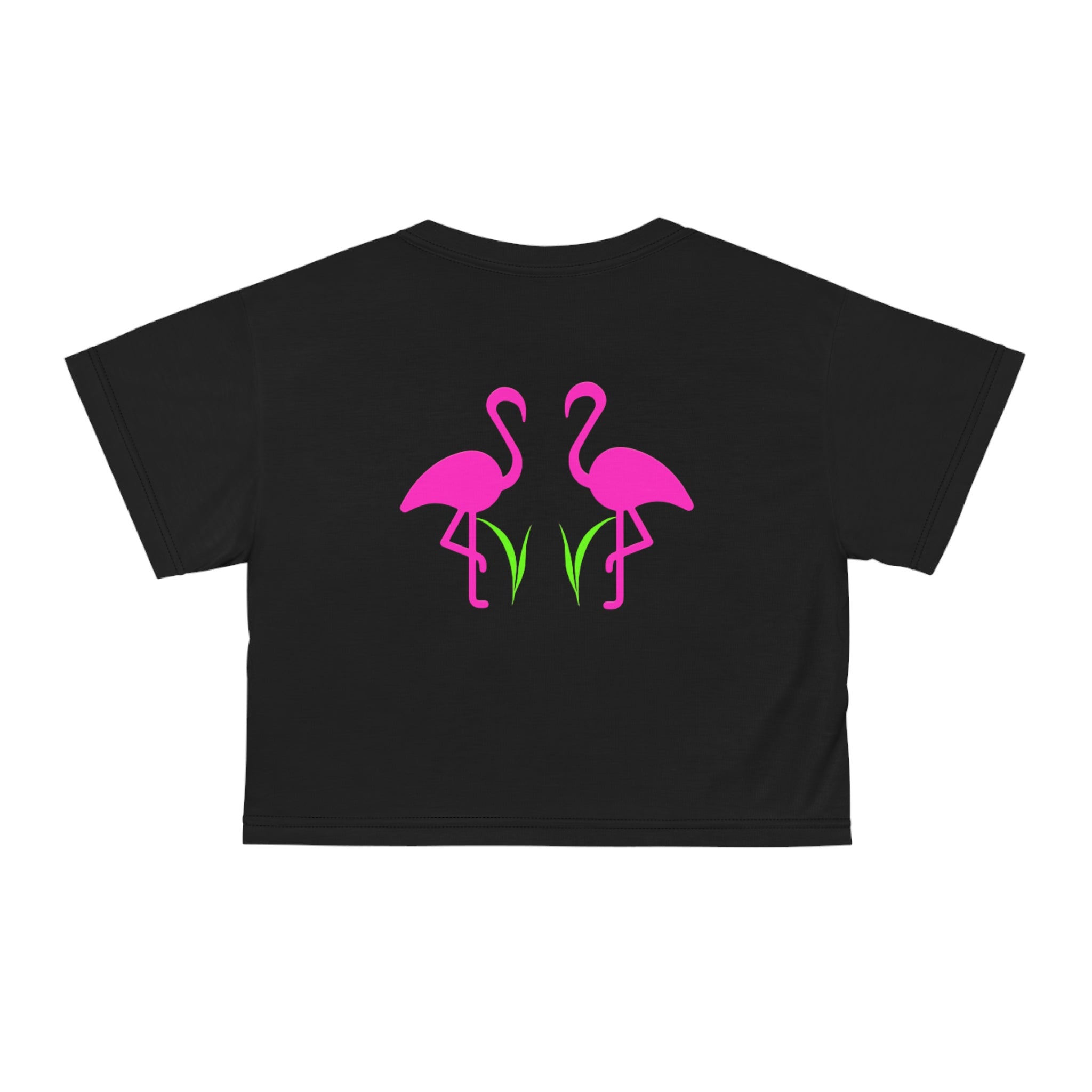 Flamingo Crop Tee - Fun Summer Fashion, Beachwear, Tropical Party Outfit, Gift for Her, Vacation Style