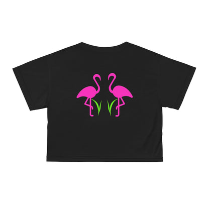 Flamingo Crop Tee - Fun Summer Fashion, Beachwear, Tropical Party Outfit, Gift for Her, Vacation Style