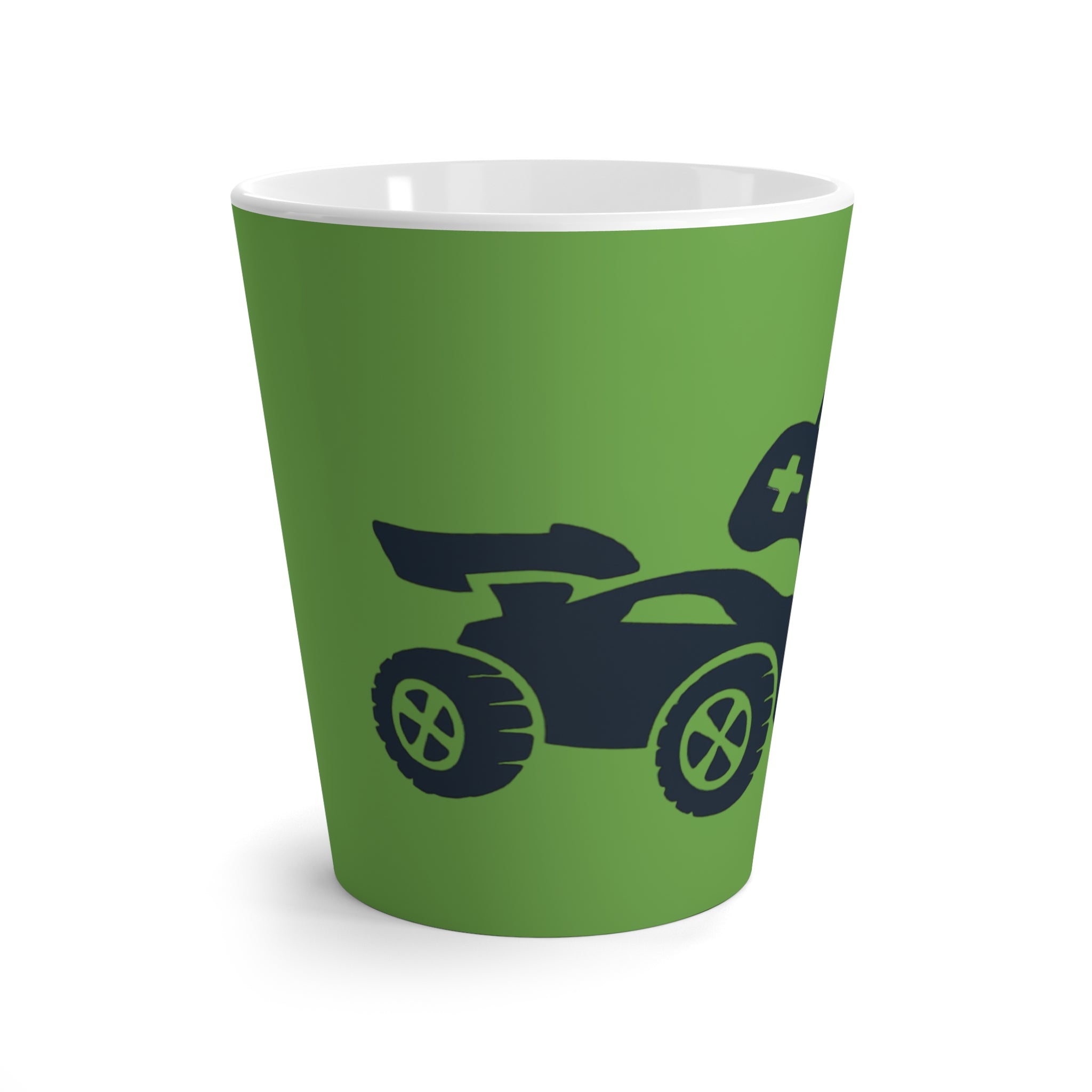 Vintage Car Racing Latte Mug, Off-Road Mug, Gift for Car Enthusiasts, Truck Lover's Coffee Cup, Funny Drinkware for Kids and Adults Printify