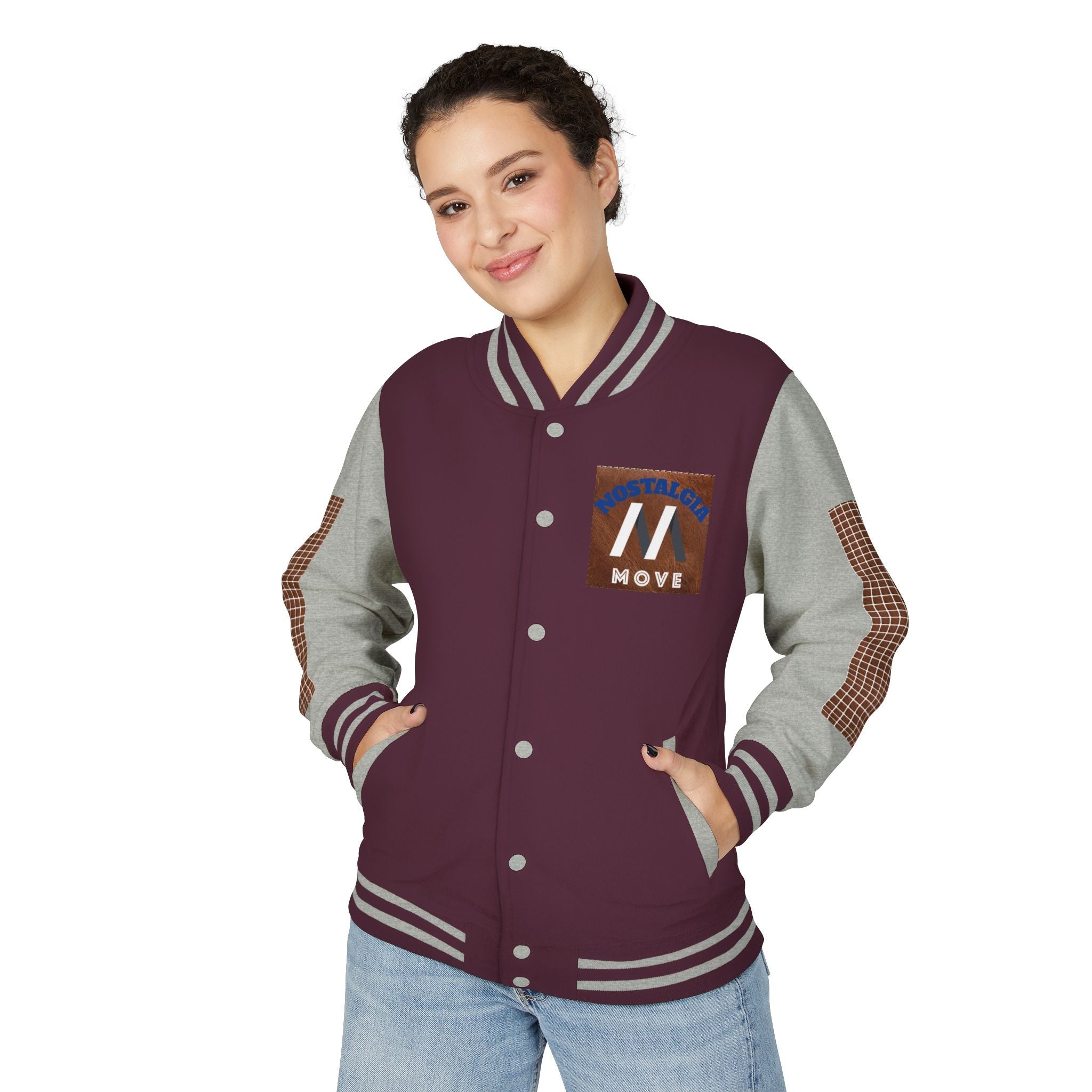 Vintage-Inspired Heavyweight Letterman Jacket, Unisex Varsity Jacket, Retro College Apparel, Perfect for Game Day, Nostalgia Move Style Printify