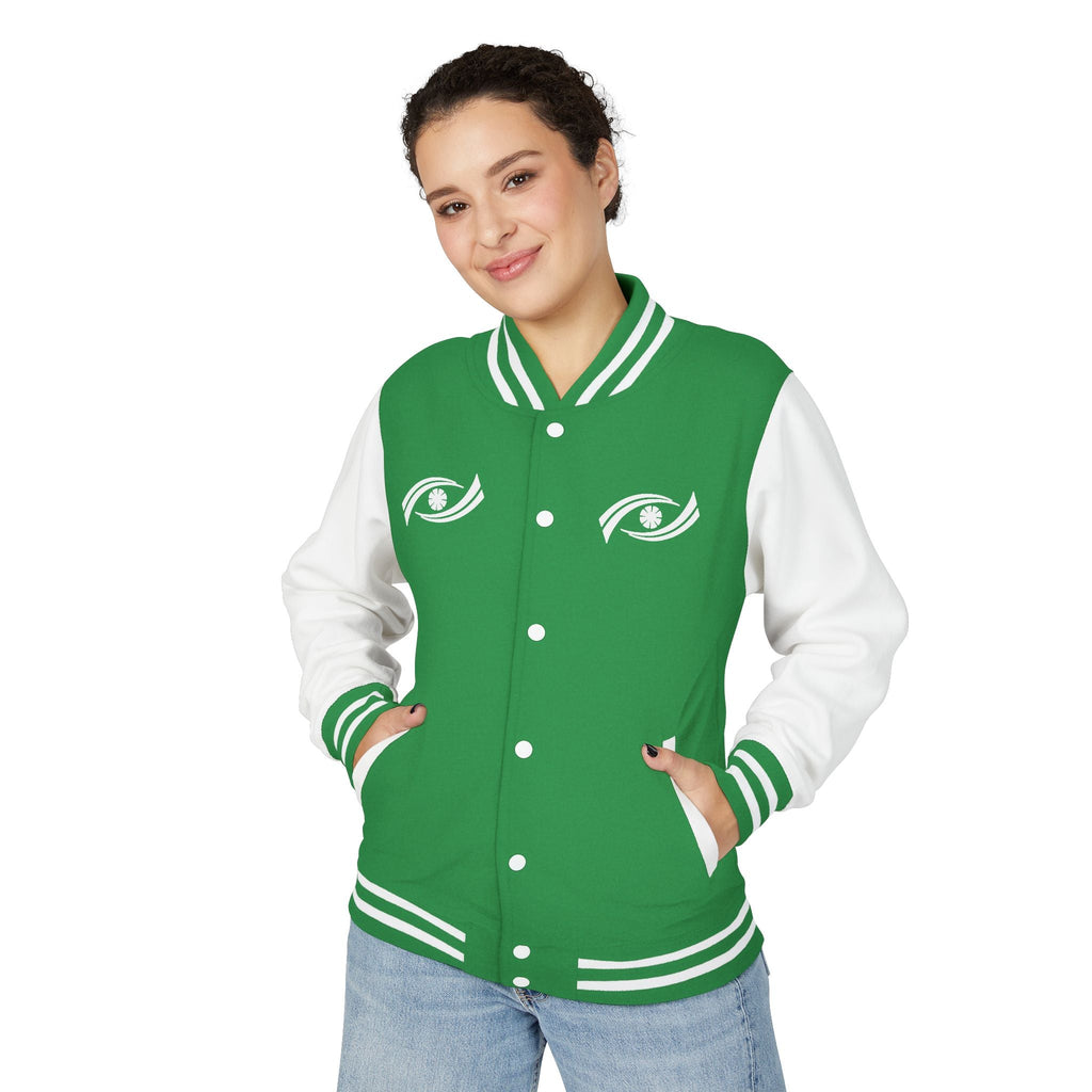 Unisex Heavyweight Letterman Jacket - Eyes Wide Open, Cozy Stylish Outerwear, Great for Game Days, Unique Gift for Teens, Trendy [...] Printify